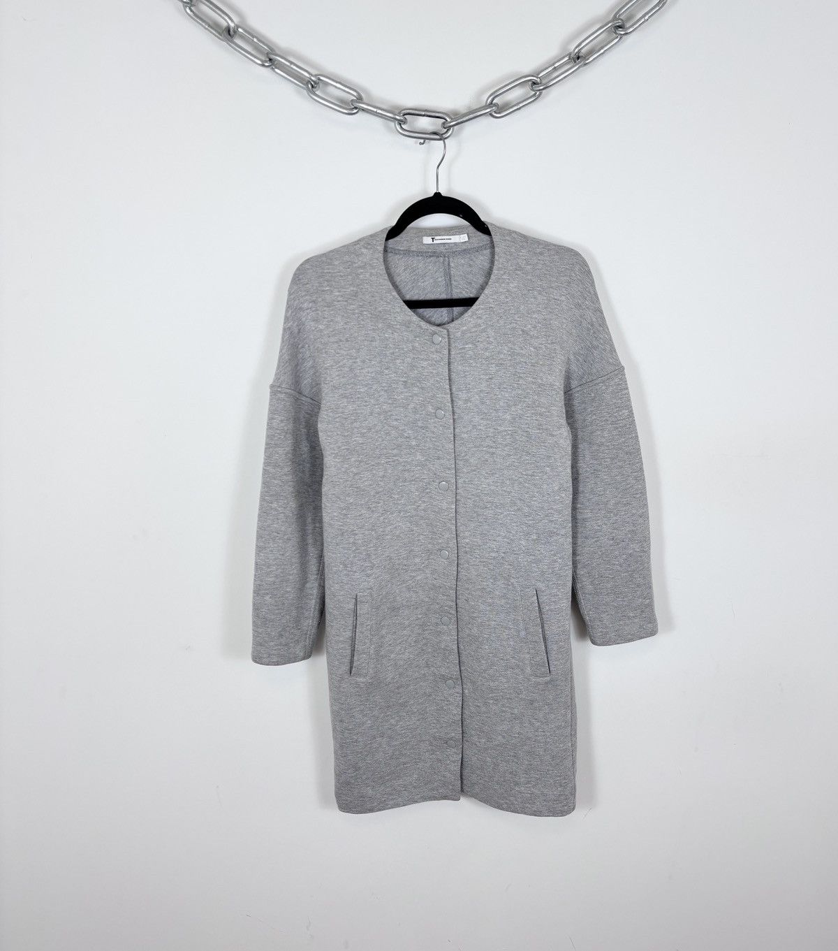 T by Alexander Wang T Alexander Wang Women’s Grey Long Sleeve Cardigan Sweater Size XS / US 0-2 / IT 36-38 - 1 Thumbnail