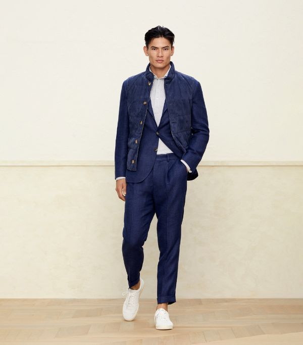 image of Brunello Cucinelli O1W1Db10424 Pants In Dark Blue, Men's (Size 34)