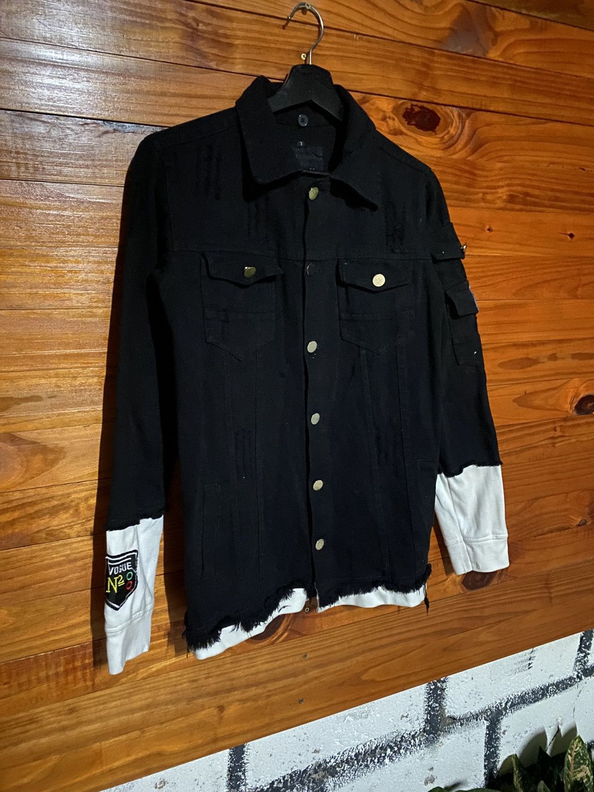 Japanese Brand SPYK Premium Black Distressed Hybrid Jacket – Streetwear Size M / US 6-8 / IT 42-44 - 5 Thumbnail