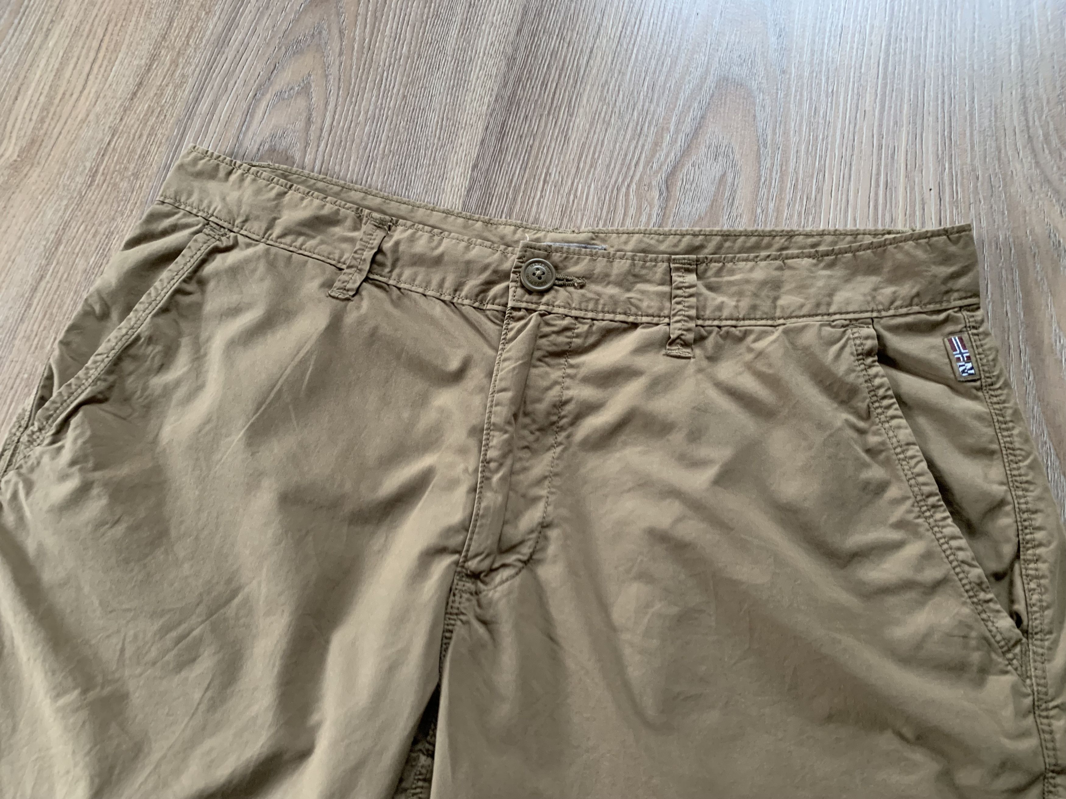 Napapijri Napapijri Cotton Basic Khaki Casual Shorts Size US 34 / EU 50 - 5 Thumbnail