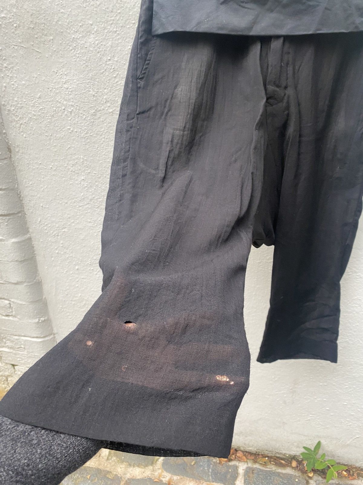 Rick Owens Drop Crotch Wool Cropped Trousers