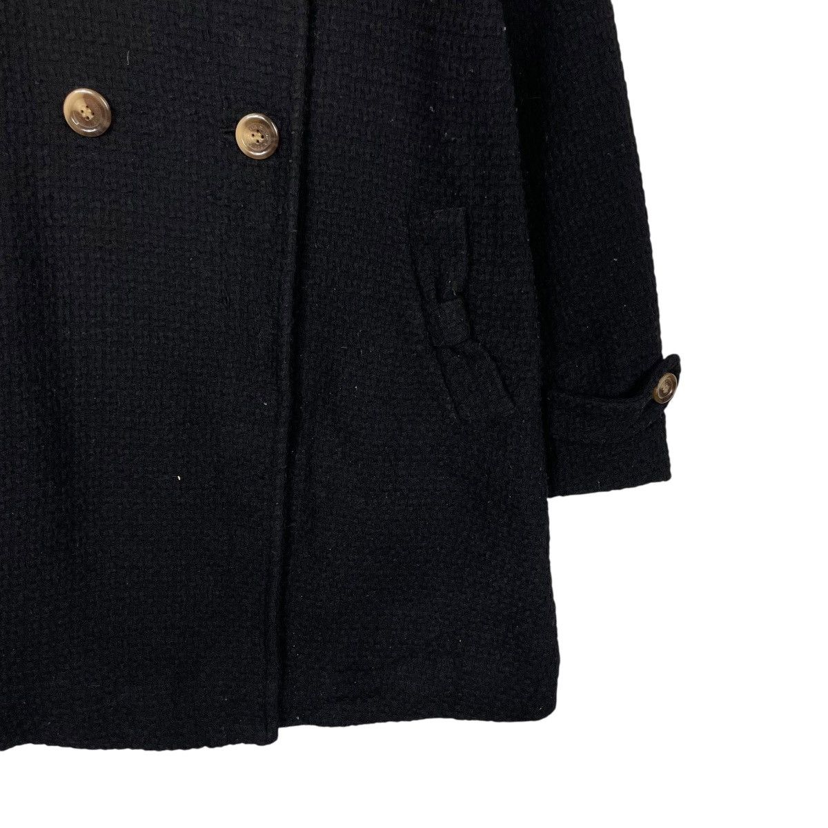 Japanese Brand Earth Music & Ecology Double Breasted Coat With Fur Colar Size S / US 4 / IT 40 - 4 Thumbnail