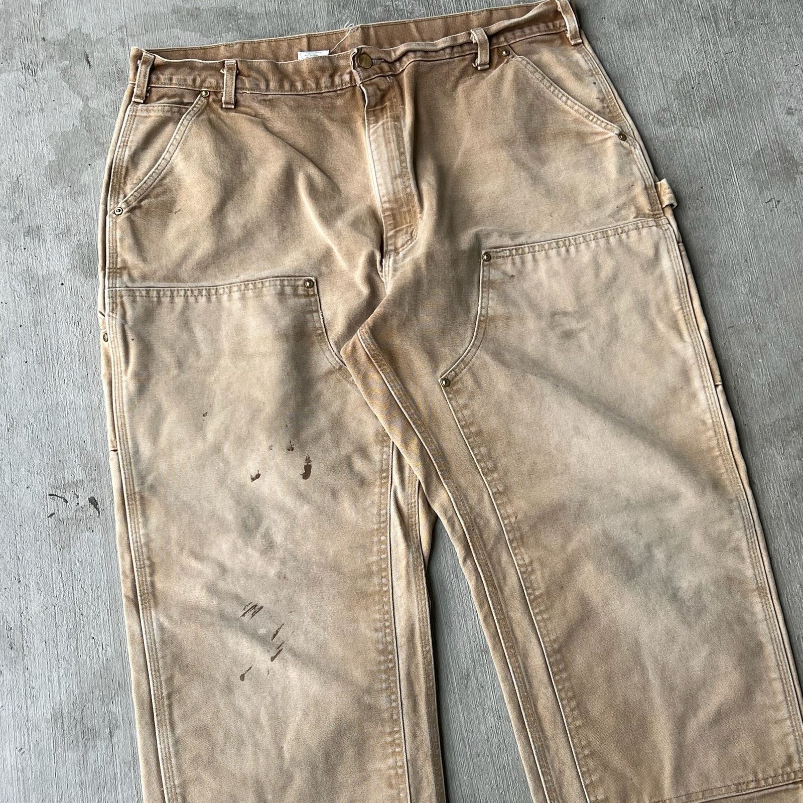 Carhartt × Vintage Carhartt brown faded double knee work wear carpenter pants Size US 37 - 2 Thumbnail