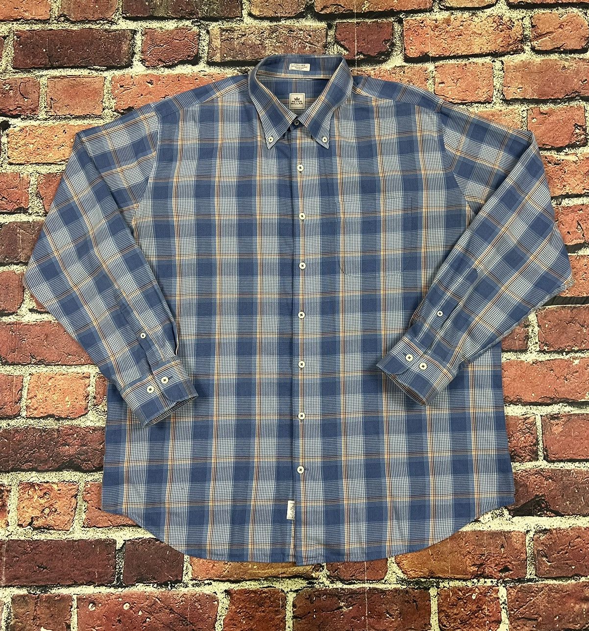 Peter Millar Peter Millar Shirt Plaid Wool Blend Button Down Long Sleeve Size US XL / EU 56 / 4 - 1 Thumbnail