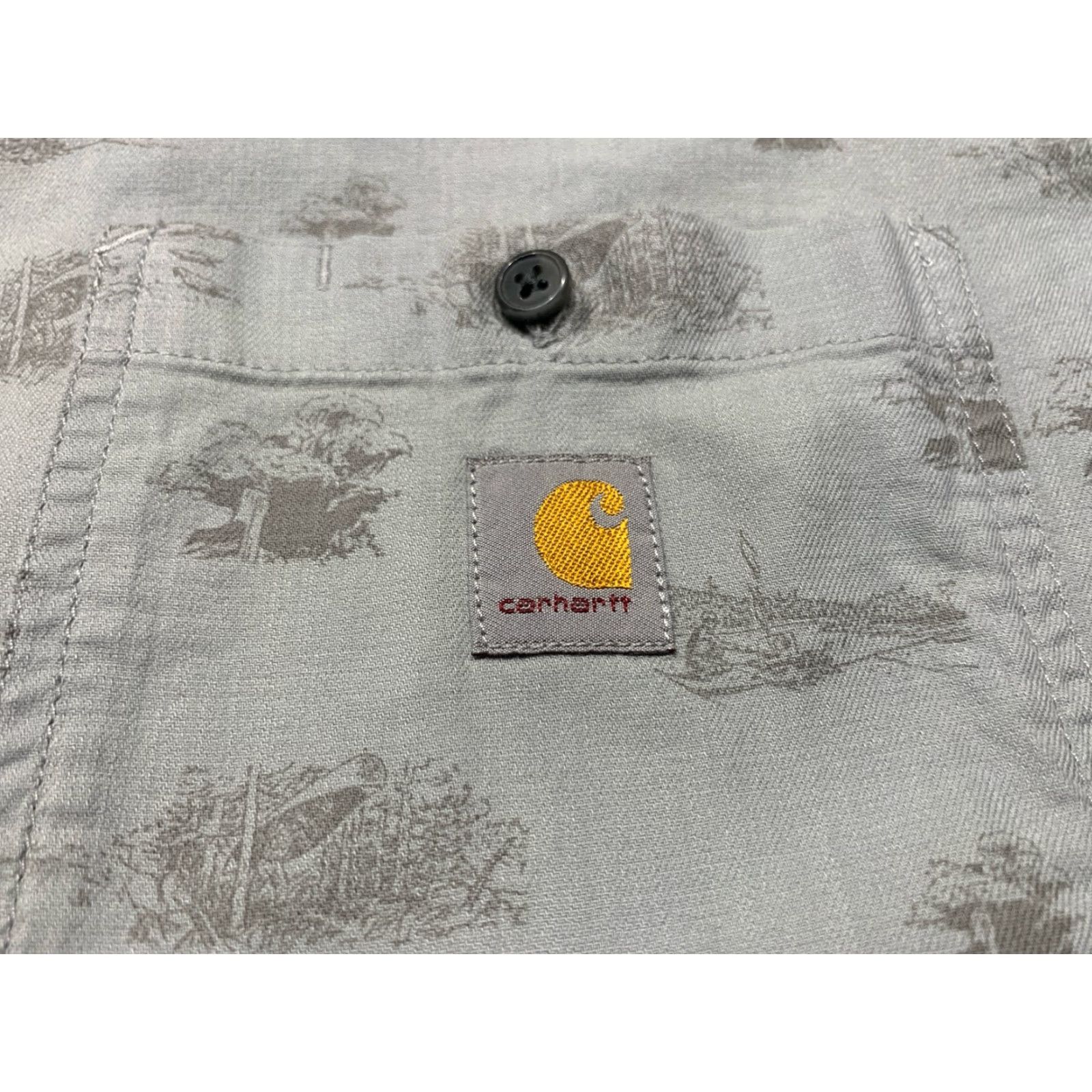 Carhartt Carhartt Men’s Short Sleeve Button-Up Shirt 2XL Cotton Gray Casual Workwear 2010s Size US XXL / EU 58 / 5 - 4 Thumbnail