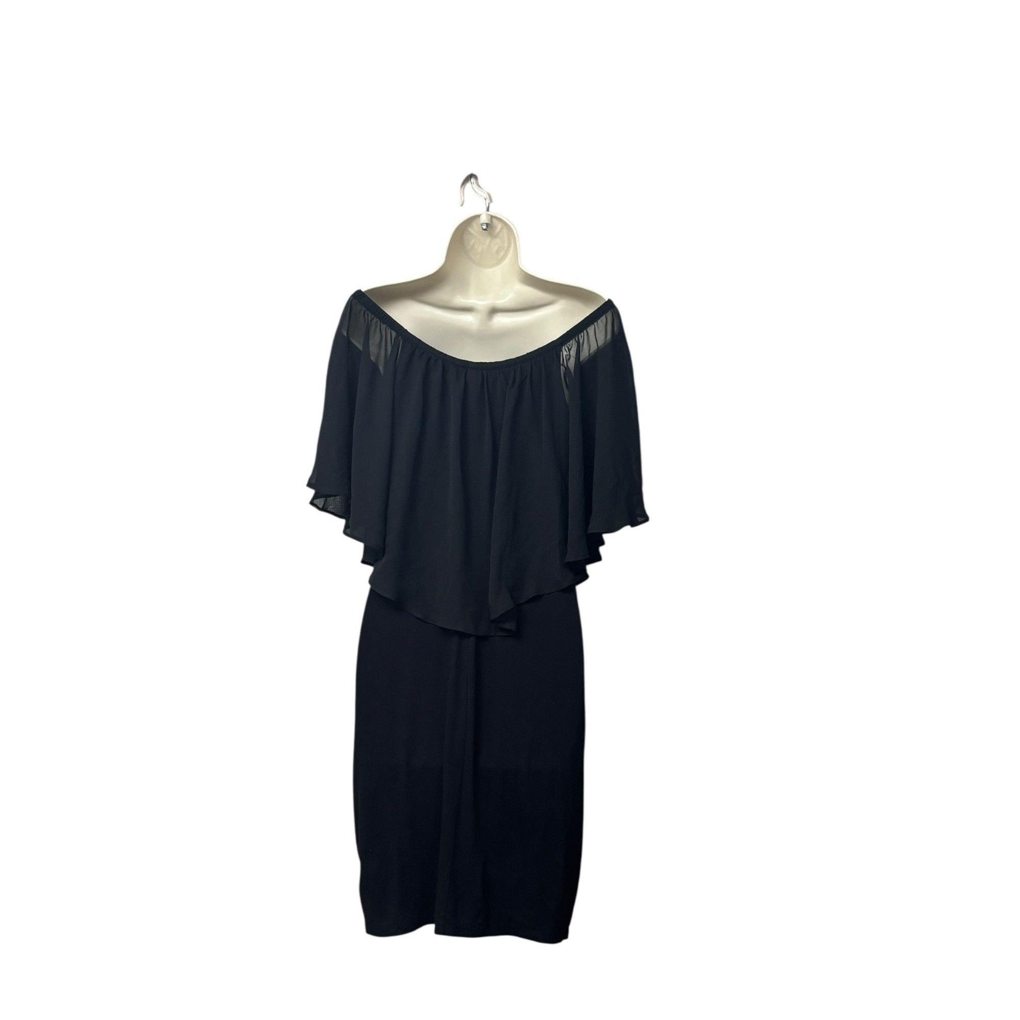 Other Thalia Sodi Chiffon Popover Dress, Black, Sz. S Size S / US 4 / IT 40 - 6 Thumbnail