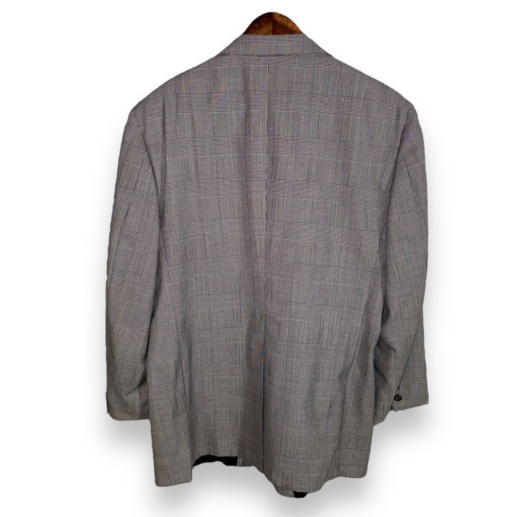 Brooks Brothers 60s Brooks Brothers Black & Gray Prince of Whales Check Spor Size 42R - 9 Thumbnail