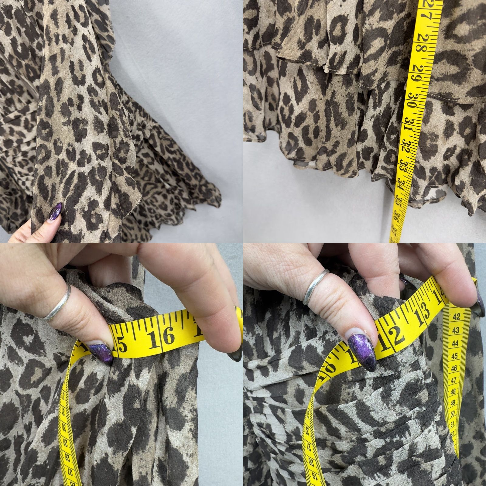 NICHOLAS NICHOLAS Leopard Print Dress Womens Small Short Mini Ruffle Silk Blend Lined Brown Casual Business Party 90s Theme Womens S Size S / US 4 / IT 40 - 8 Thumbnail