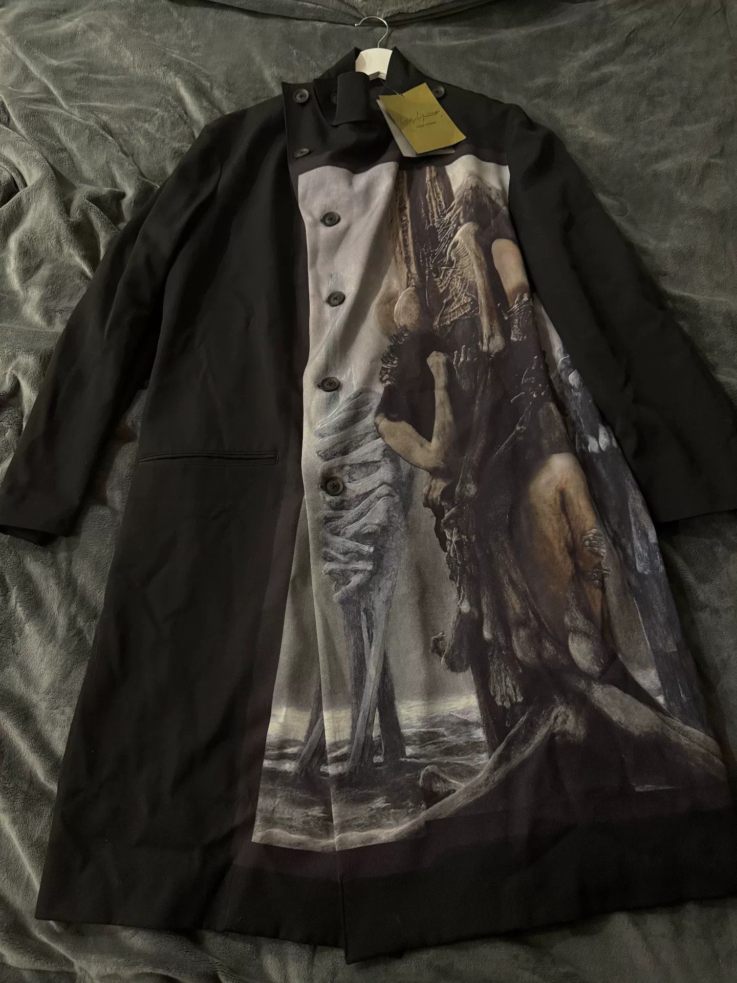 Yohji Yamamoto Yohji Yamamoto Wool Art Print Coat Size US S / EU 44-46 / 1 - 1 Thumbnail
