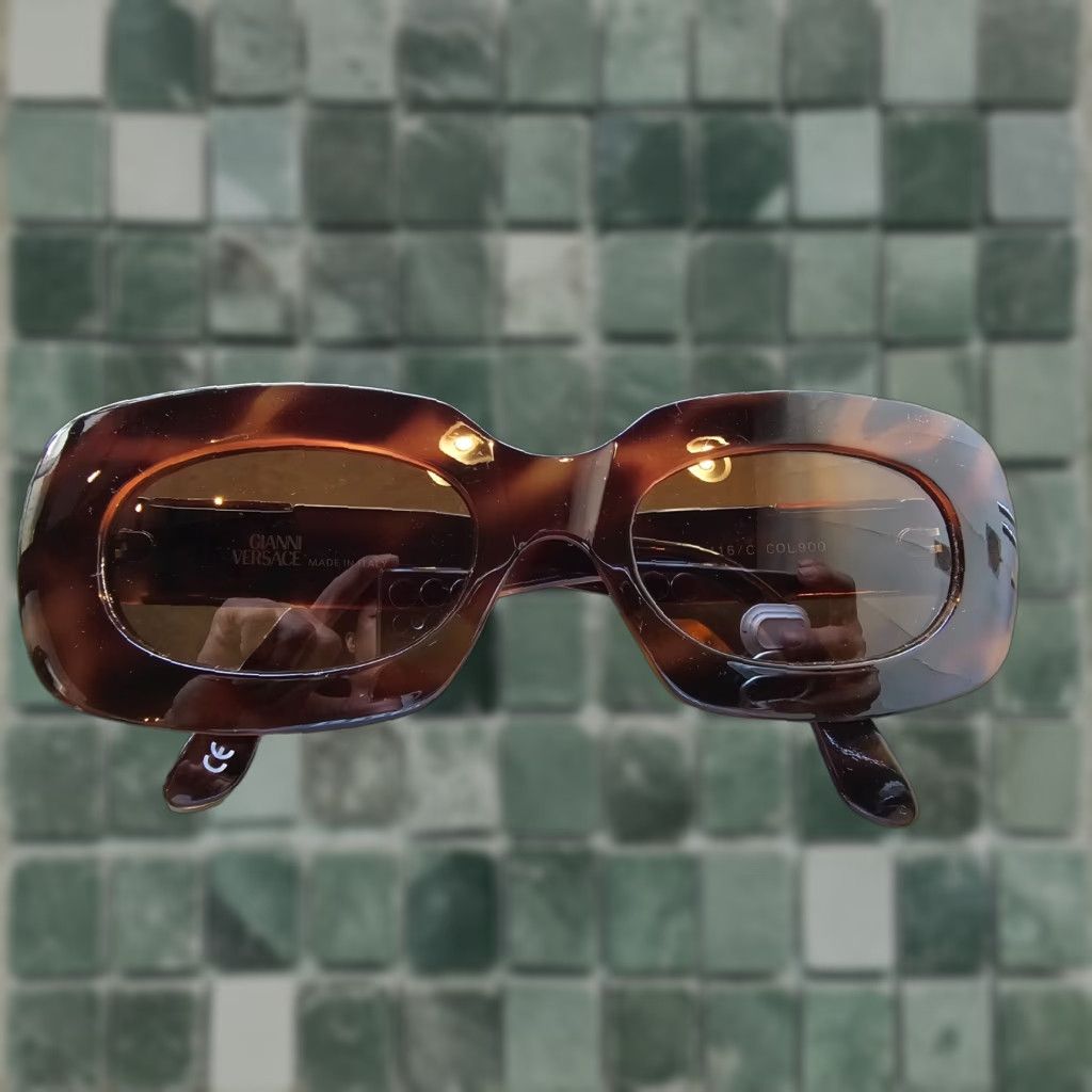 Versace VINTAGE GIANNI VERSACE Sunglasses 1996 MOD.416/C COL.900 Women Brown Polarized Retro Sunglasses Mens Womens Size ONE SIZE - 1 Thumbnail