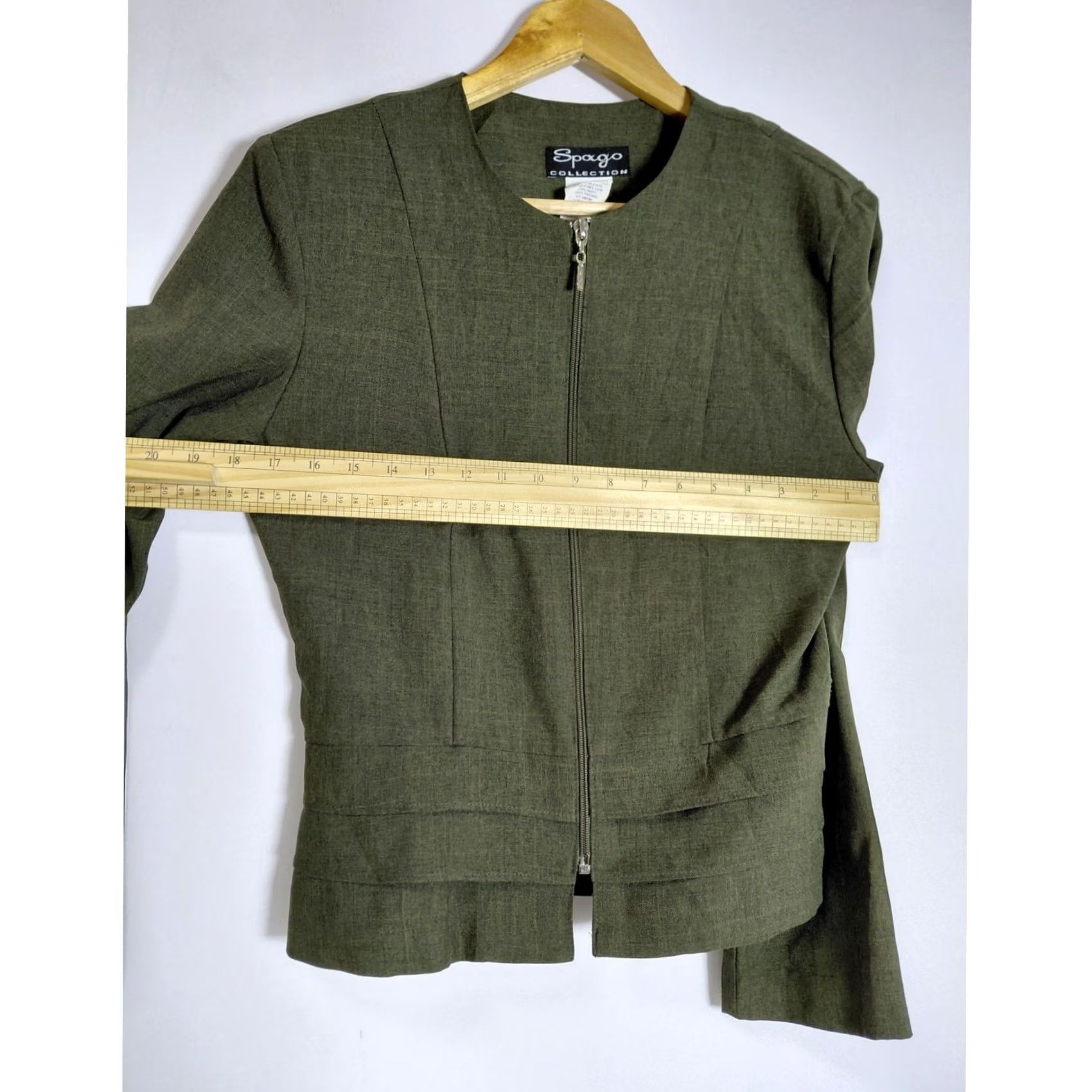 Olive Spago COLLECTION Jacket Olive Green Solid Long Sleeve Women Size 6 Size M / US 6-8 / IT 42-44 - 5 Thumbnail