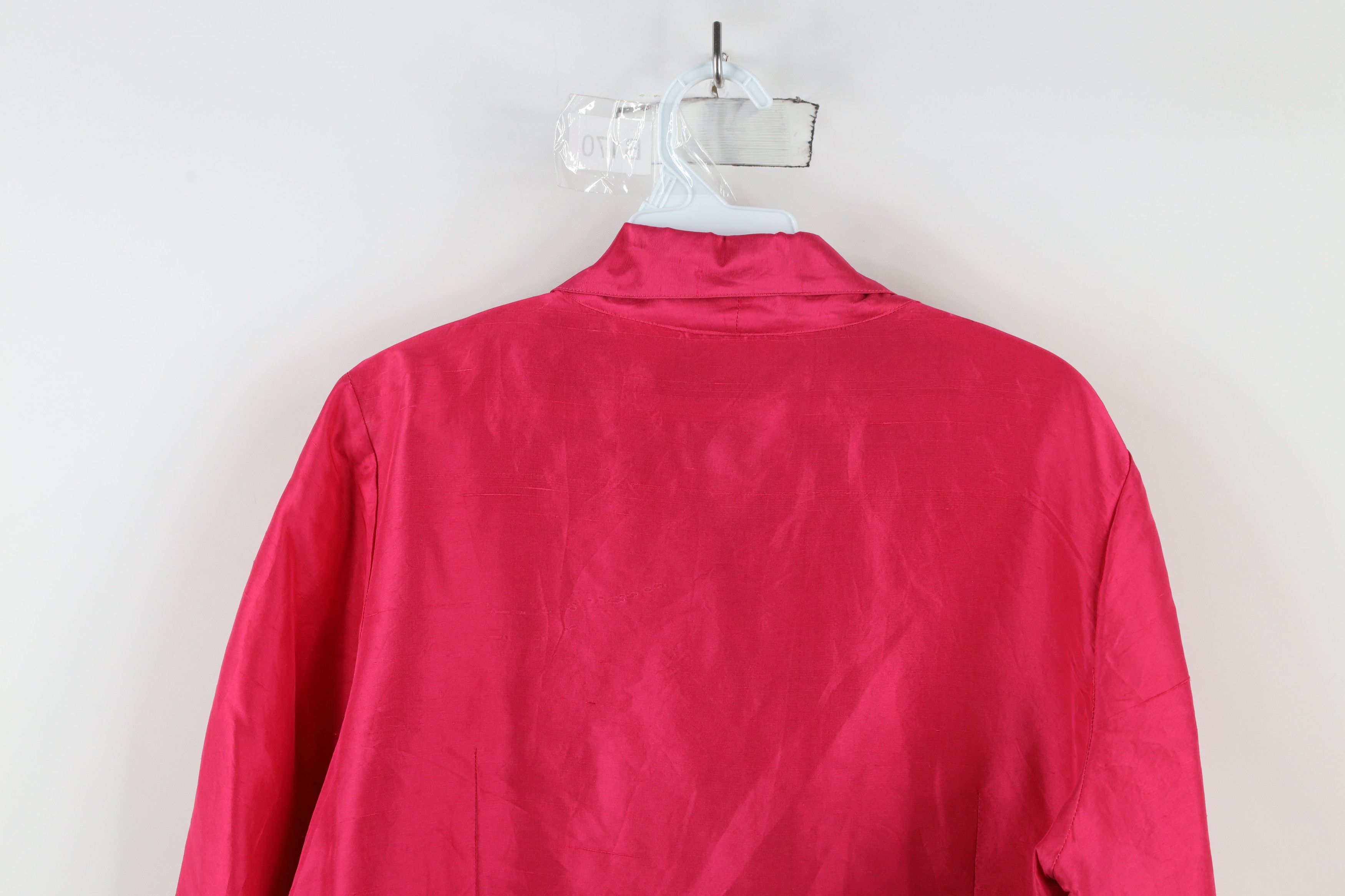 Vintage Vintage 90s Streetwear Silk Collared Button Shirt Pink Size XL / US 12-14 / IT 48-50 - 10 Thumbnail