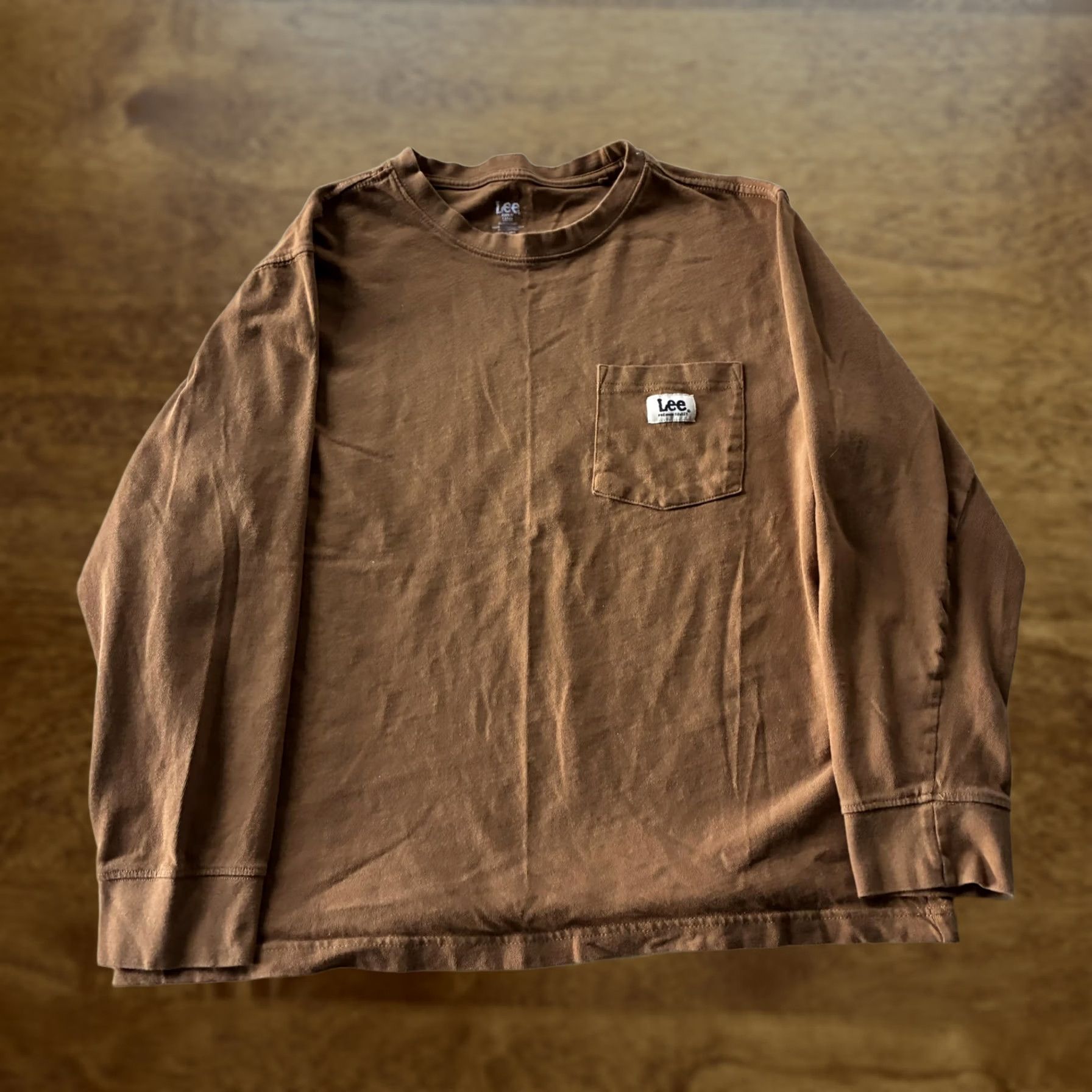 Lee Lee Shirt Mens Large Brown Classic Fit Pocket Logo Long Sleeve Tee T-Shirt Size US L / EU 52-54 / 3 - 1 Thumbnail