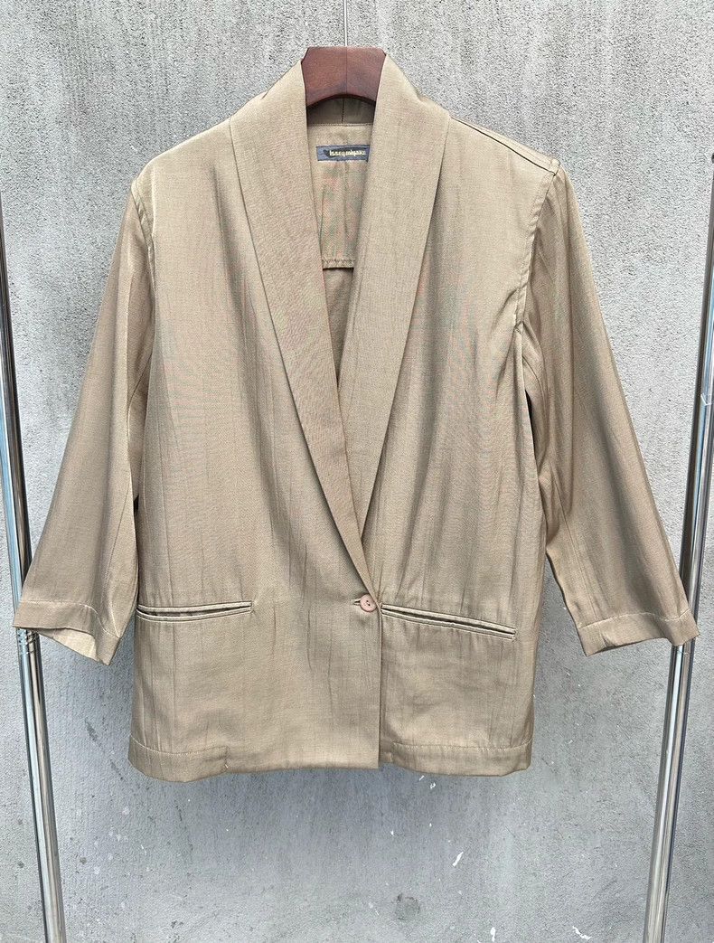 Issey Miyake Issey Miyake size:9 Khaki single-button suit jacket Size 34S - 1 Thumbnail