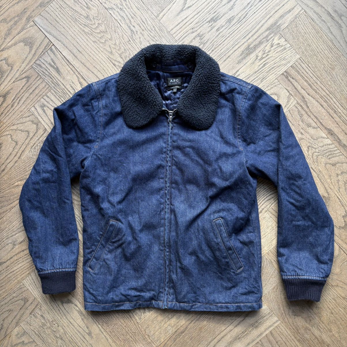 A.P.C. Denim bomber jacket with faux fur removable collar Size US M / EU 48-50 / 2 - 1 Thumbnail