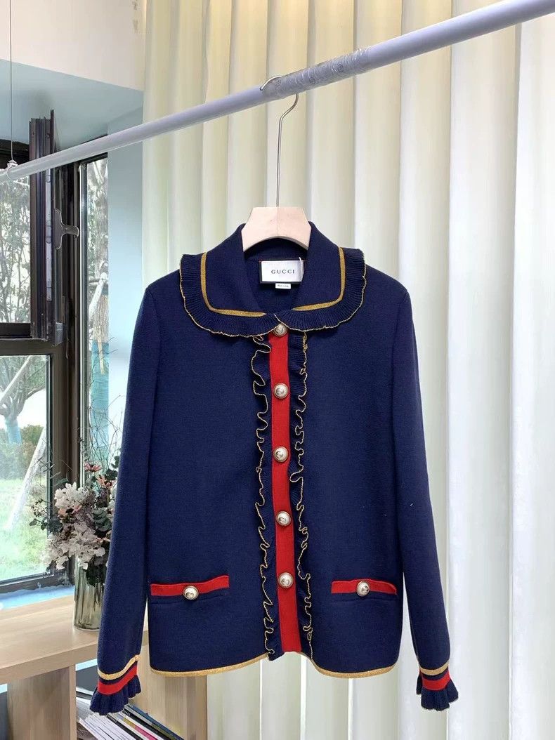 Gucci Gucci Gold edge logo button knitted jacket 2501-Nextarrow Size US L / EU 52-54 / 3 - 3 Thumbnail