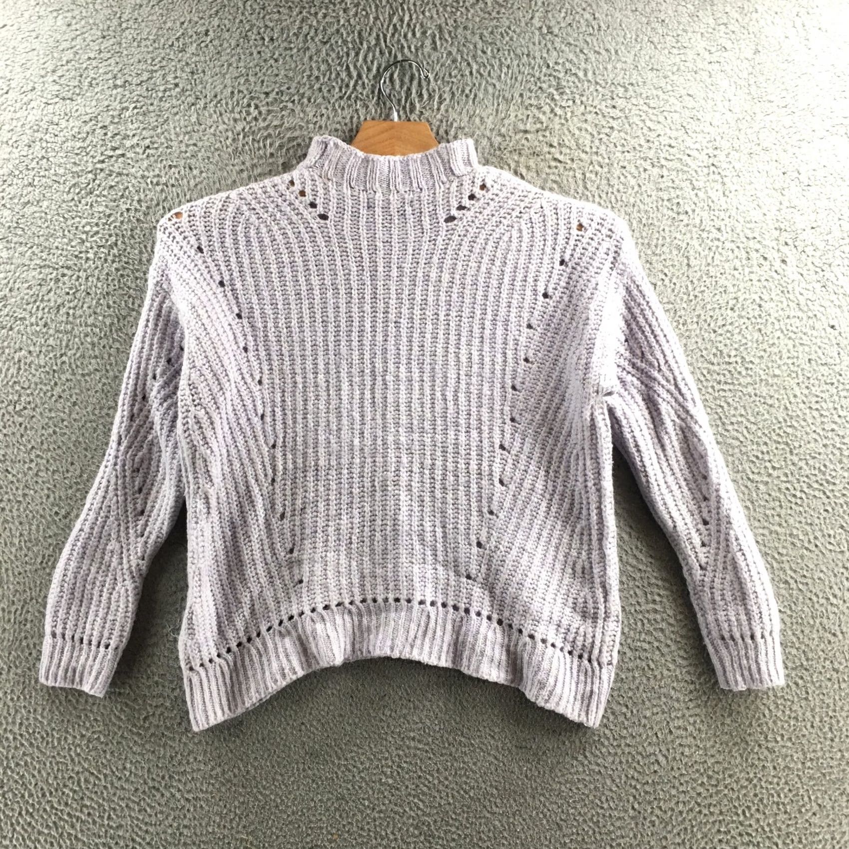 American Eagle Outfitters American Eagle Outfitters Sweater Womens M Lavender Gray Ribbed Knit Mock Neck Pullover Size M / US 6-8 / IT 42-44 - 7 Thumbnail
