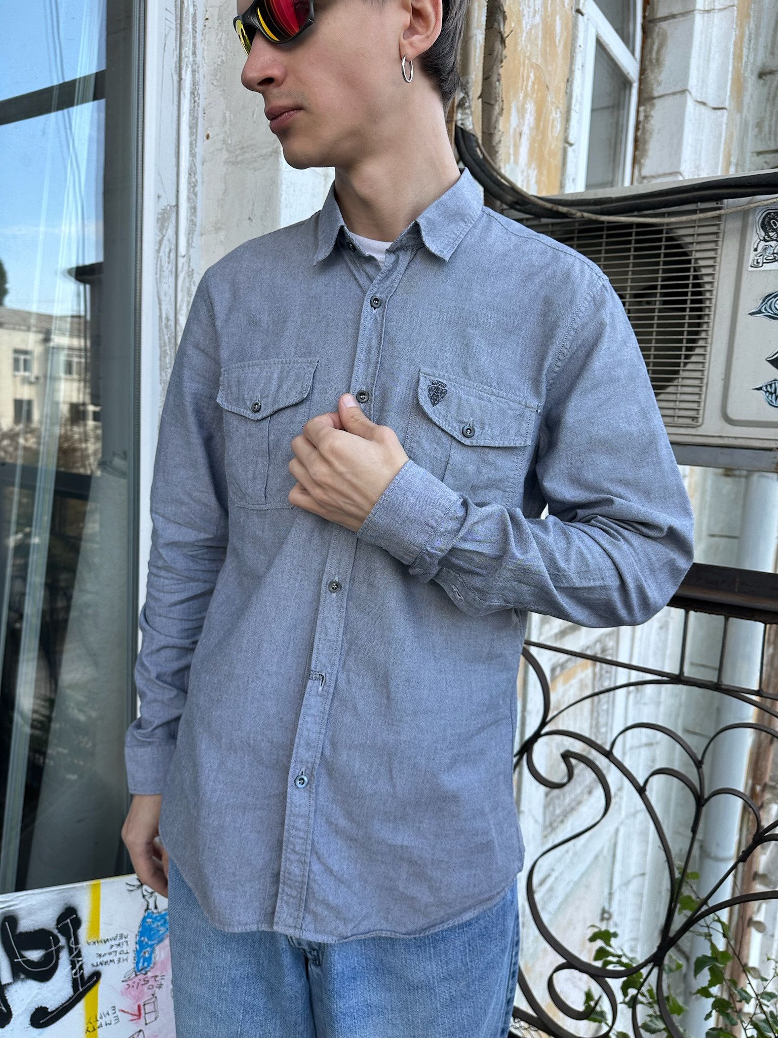 Gucci Silver Gucci shirt irredescent Size US M / EU 48-50 / 2 - 2 Thumbnail