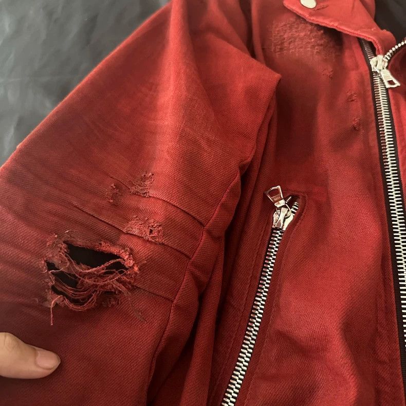 Amiri Amiri Red Suede Leather Jacket-2506 Size US S / EU 44-46 / 1 - 7 Thumbnail
