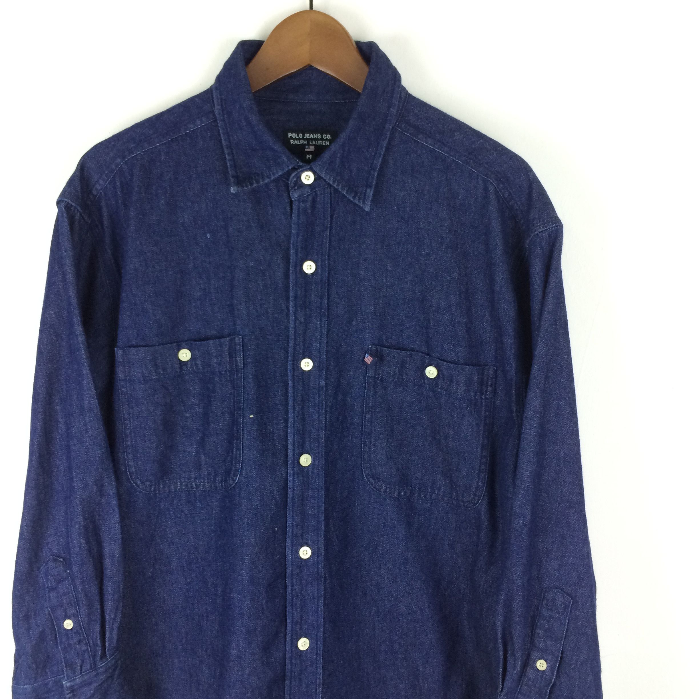Polo Ralph Lauren × Vintage C11 POLO JEANS CO RALPH LAUREN BLUE DENIM WORK SHIRT Size US L / EU 52-54 / 3 - 4 Thumbnail