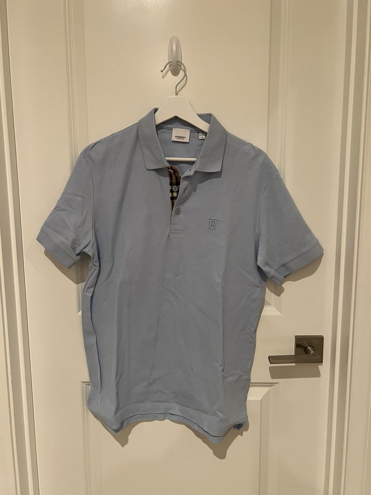 Burberry Burberry BT Logo Light Blue Polo Size US M / EU 48-50 / 2 - 1 Thumbnail
