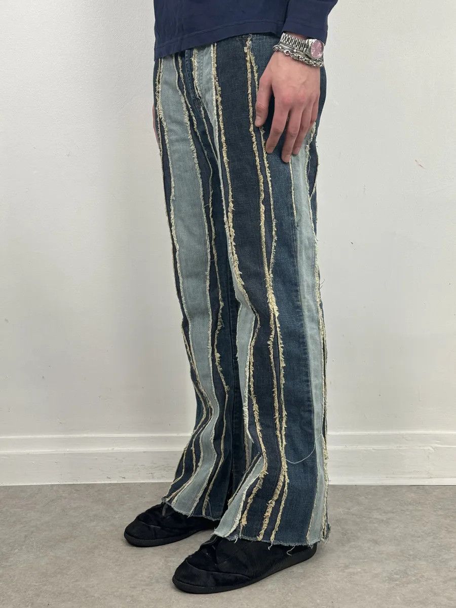 Moschino 2000s Moschino Denim Lines Blue Destroyed Jeans Size US 30 / EU 46 - 4 Thumbnail