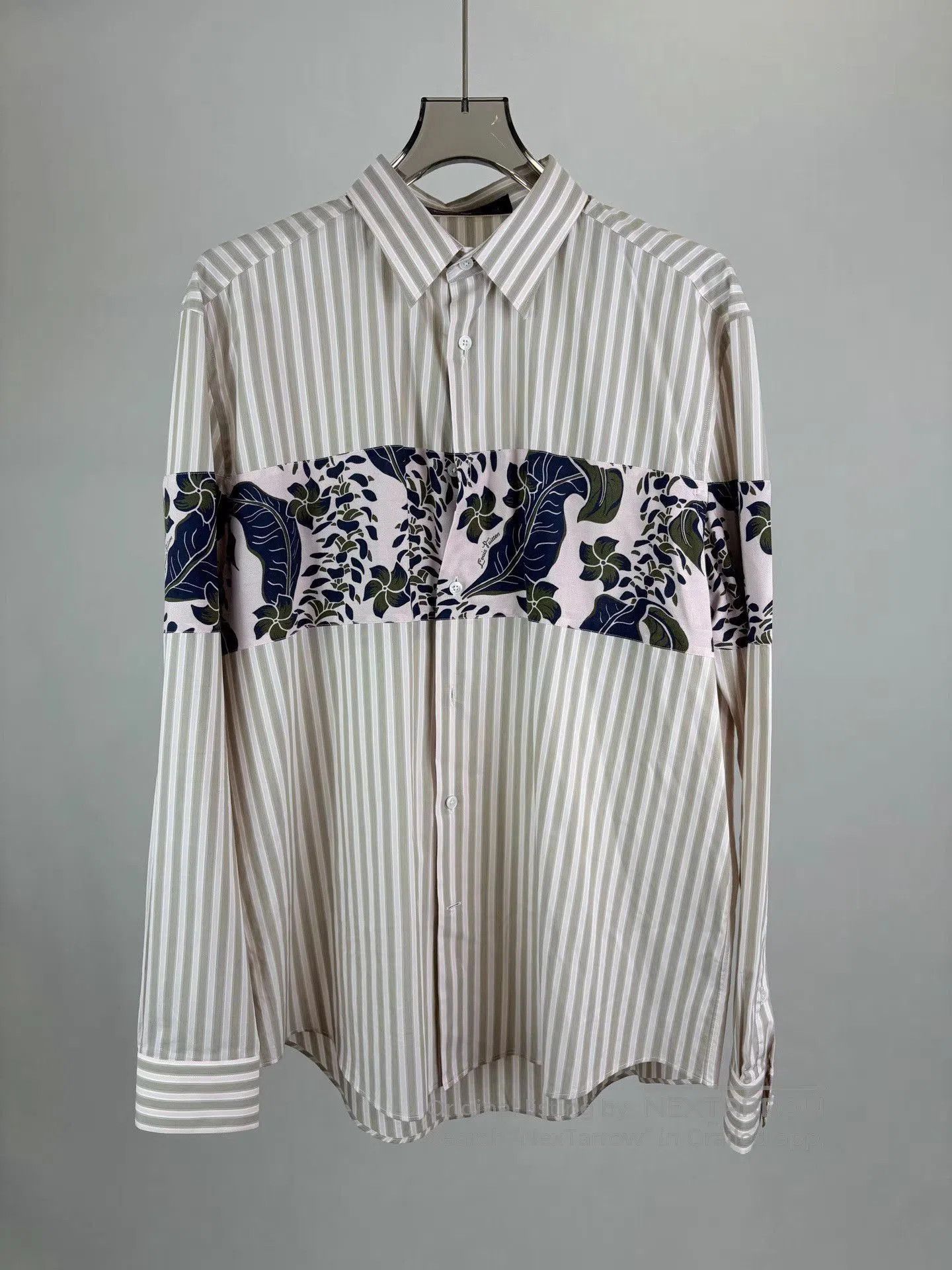 Louis Vuitton Striped Long Sleeve Shirt with Floral Panel. Size US XXL / EU 58 / 5 - 1 Thumbnail