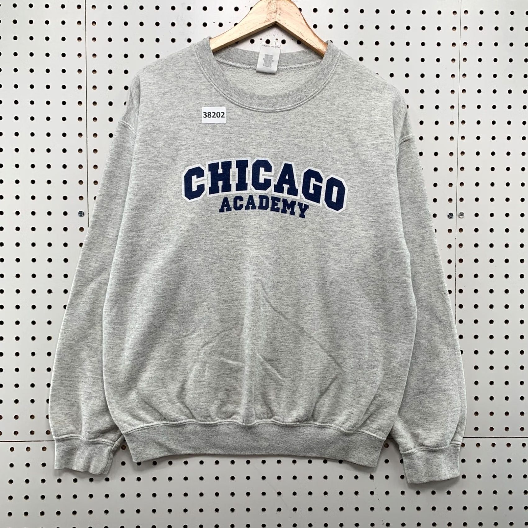 Gildan Chicago Academy Sweatshirt Mens Medium Gray Crewneck Embroidered 22x25.5 Size US M / EU 48-50 / 2 - 2 Thumbnail