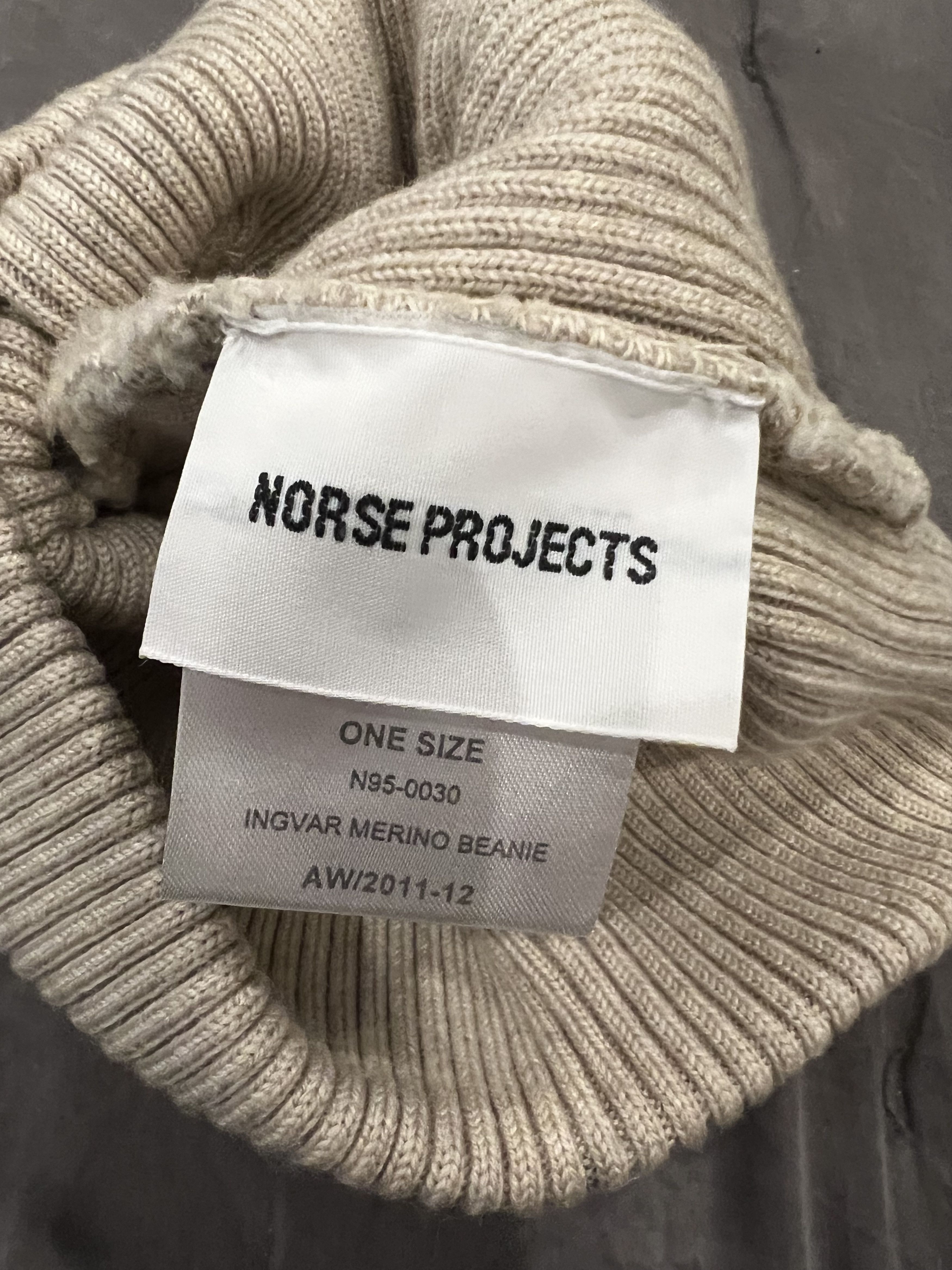 Norse Projects Norse Merino Ingvar Beanie Beige Size ONE SIZE - 3 Thumbnail