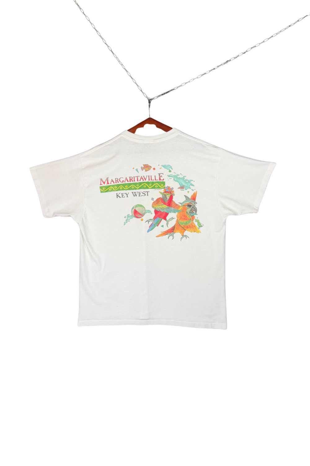 Vintage 1990s Jimmy Buffett Margaritaville Key West Conga Line Tee Size US XXL / EU 58 / 5 - 1 Thumbnail