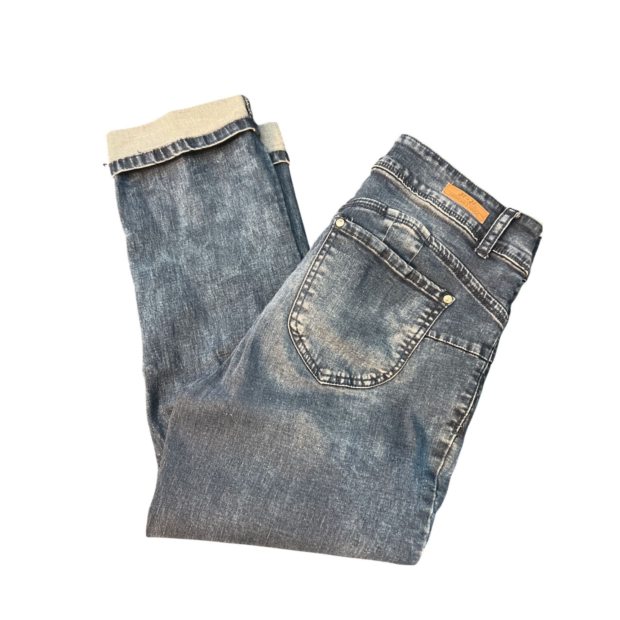 Other H & H Harmony Havoc Blue Denim Stretch Capri Jeans Ankle Cuf Size 30" / US 8 / IT 44 - 4 Thumbnail
