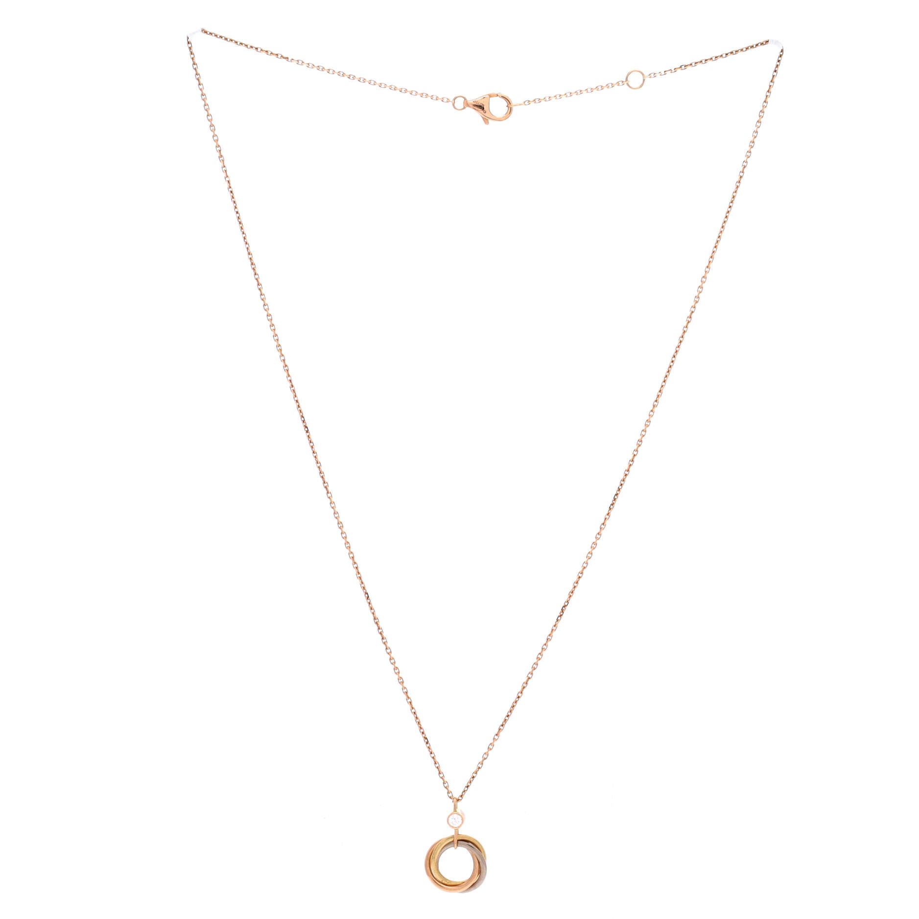 Cartier Trinity Pendant Necklace 18K Tricolor Gold with Diamond Size ONE SIZE - 1 Thumbnail