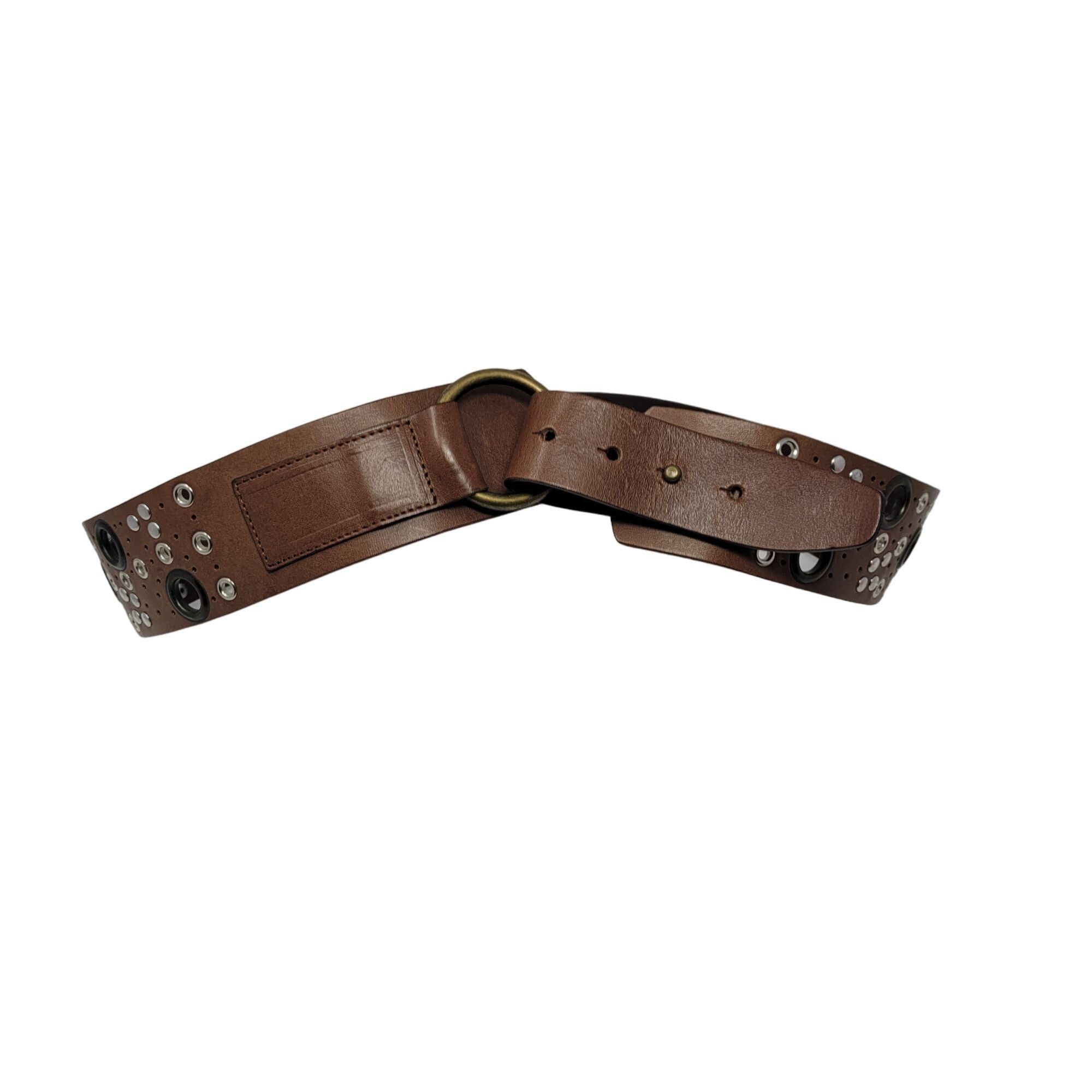 Designer Antoniazzi Firenze Artesian Leather Belt XL Brown Silver Bro Size ONE SIZE - 2 Thumbnail