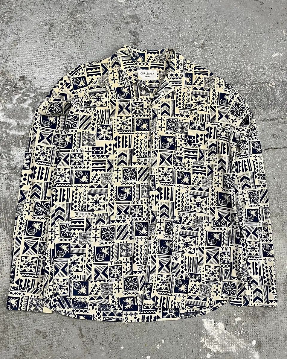 Designer × Our Legacy × Vintage SS2010 Our Legacy Modern White & Blue Shirt Size US S / EU 44-46 / 1 - 1 Thumbnail