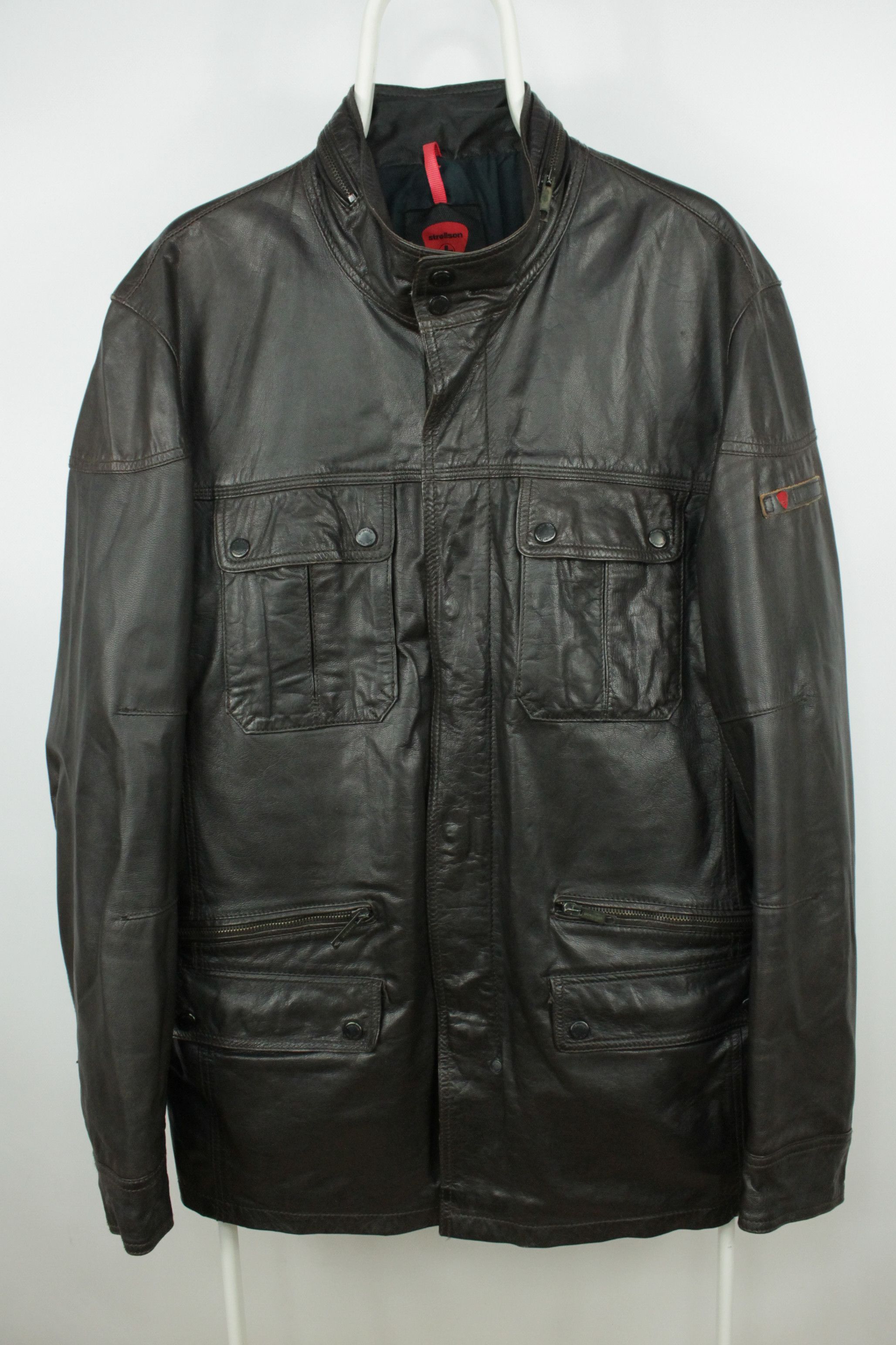 Strellson Strellson Fleetwood Brown Leather Multipocket Jacket Men's Size US XXL / EU 58 / 5 - 1 Thumbnail