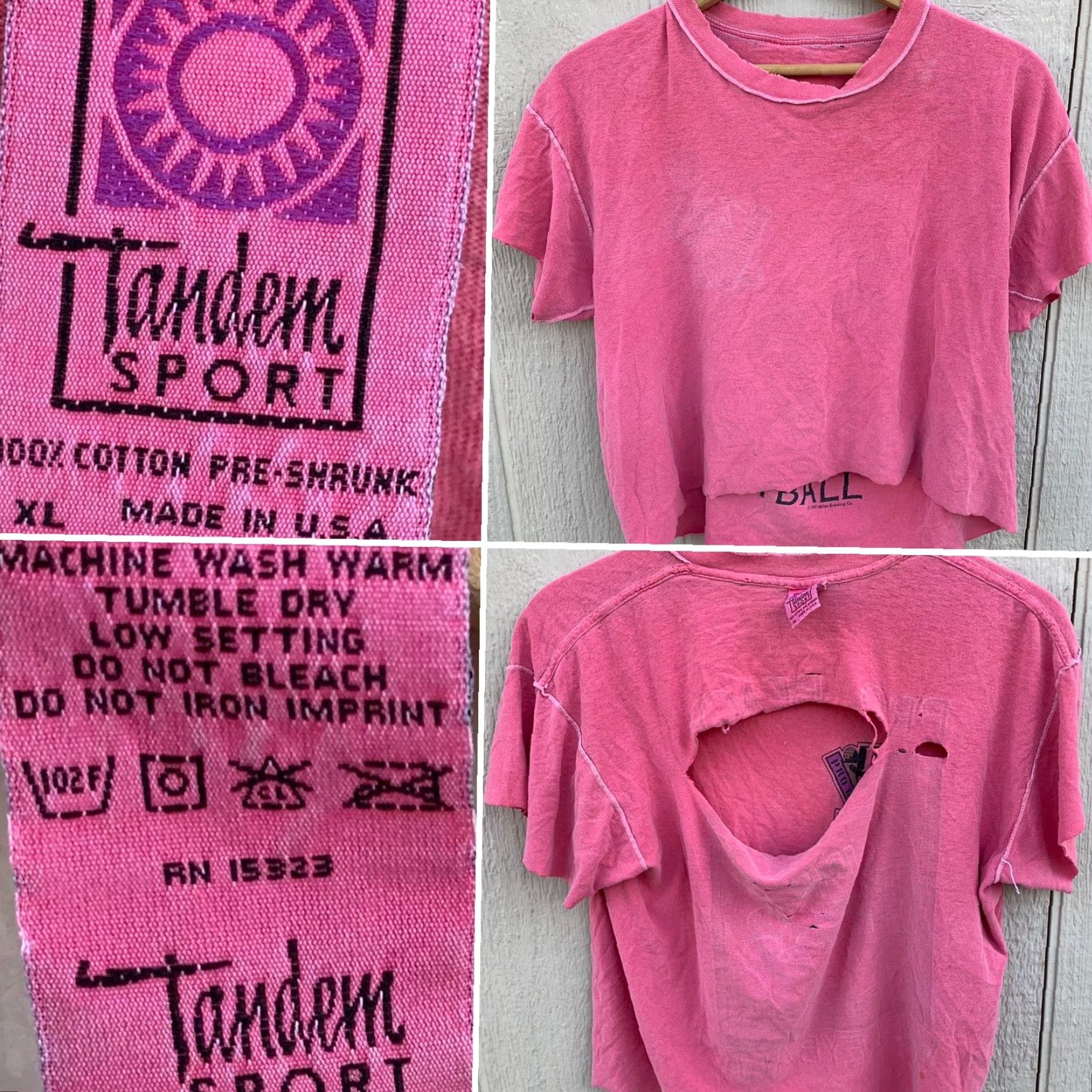 Vintage VINTAGE Tandem Sport Miller Lite Beer Pro Beach Volleyball T-Shirt Cropped XL Men 90s Graphic Print Size US XL / EU 56 / 4 - 7 Thumbnail