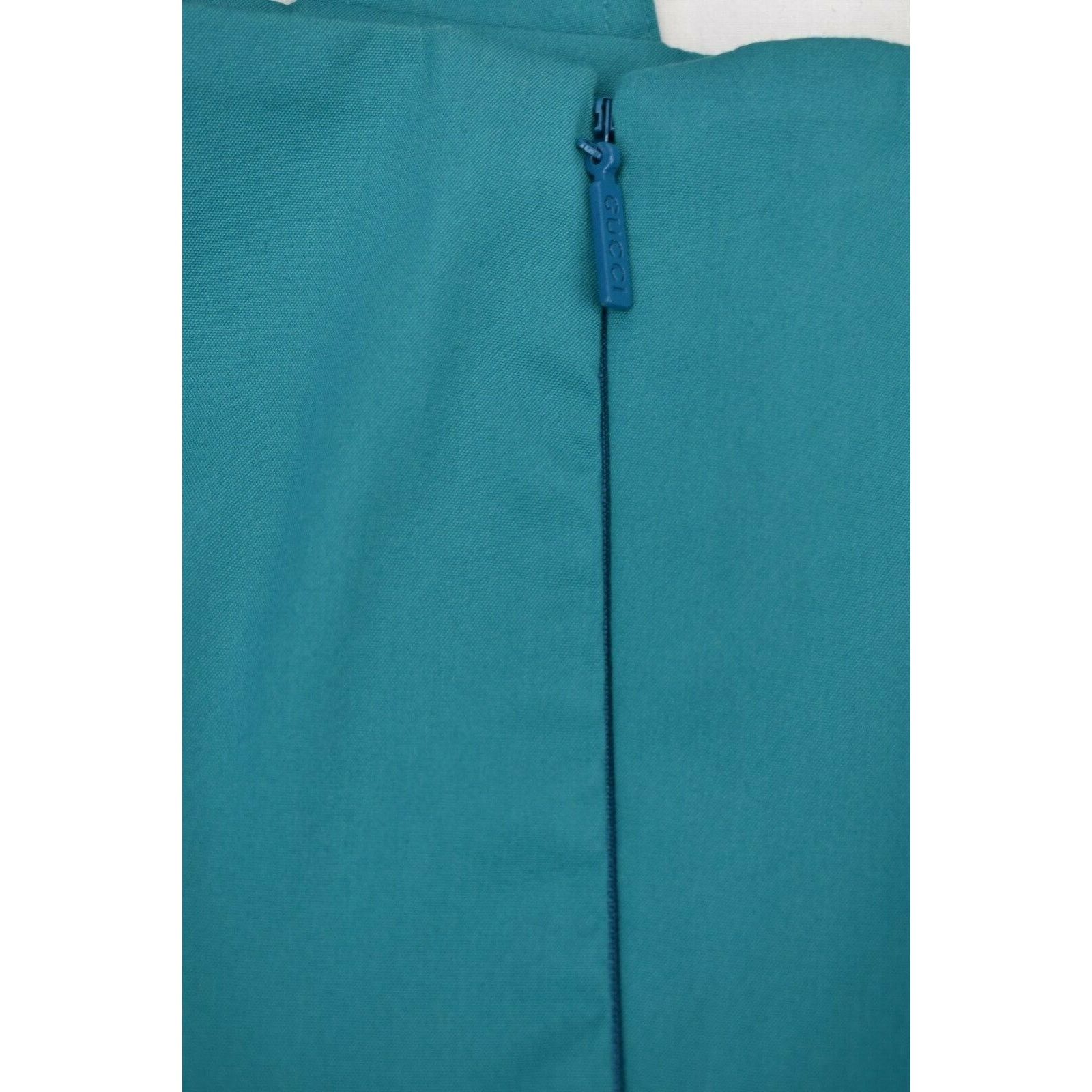 Gucci GUCCI GREEN COTTON STRAPPY BELTED ZIP DRESS TOP IT 40 US S Size S / US 4 / IT 40 - 6 Thumbnail