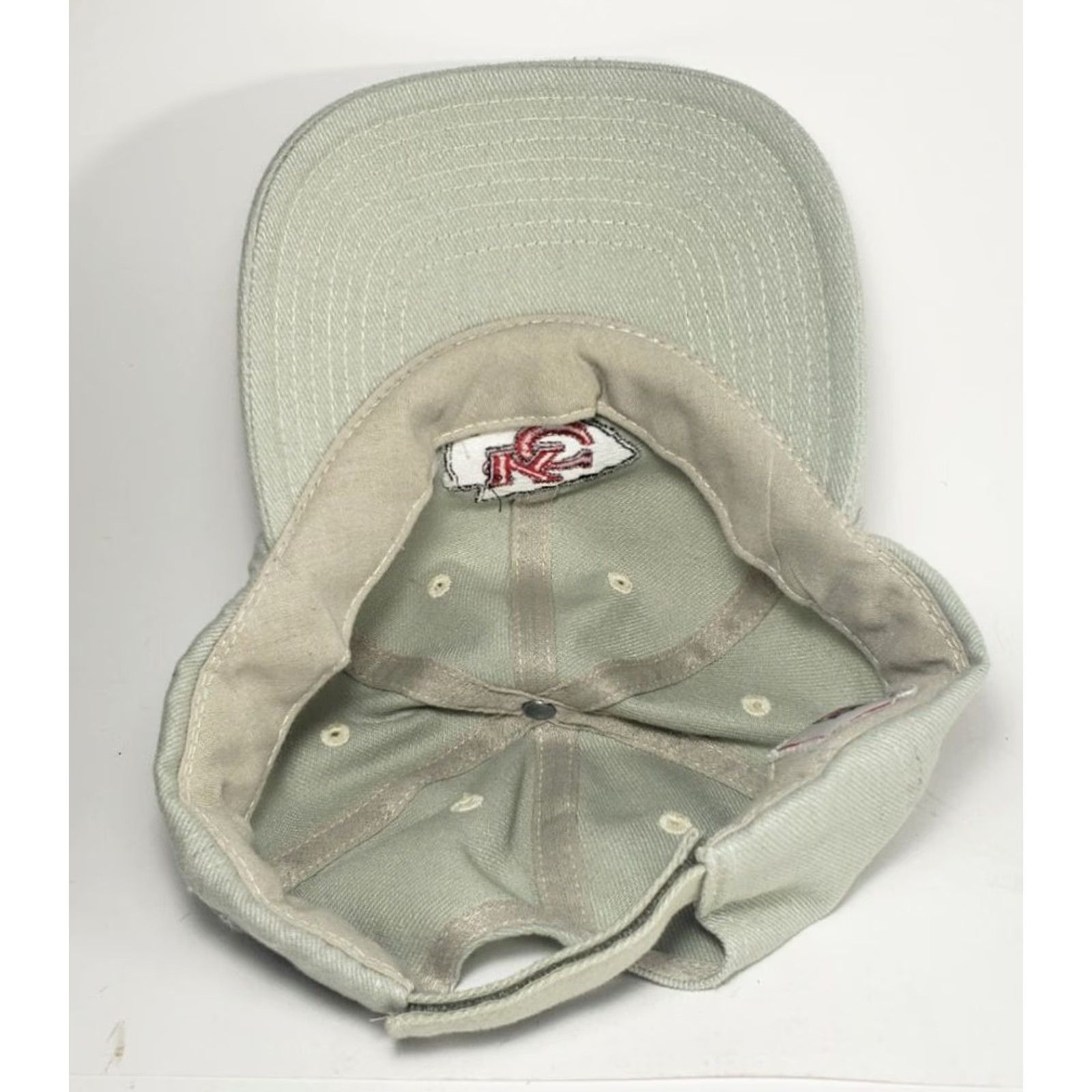 NFL VINTAGE NFL Kansas City KC Baseball Style Hat Cap With Strap Beige 90's Mens Adjustable Hat Cap Beige KC Football Style Cap Size ONE SIZE - 6 Thumbnail