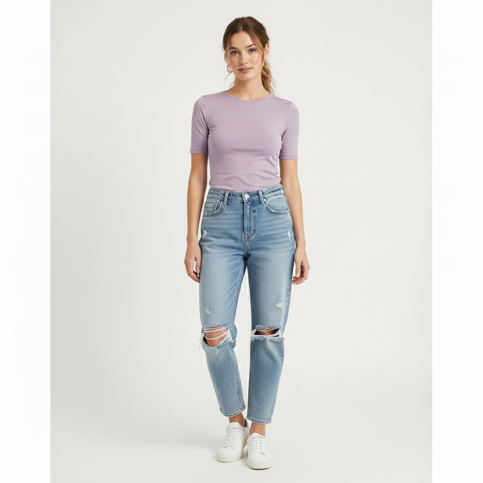 Zara Zara Women's Distressed Light Wash Denim Jeans Size 27" / US 4 / IT 40 - 1 Thumbnail