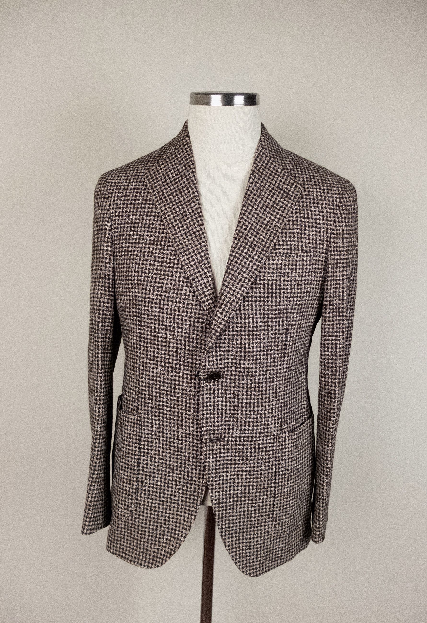 Other 100MAX Napoli brown gingham plaid sportcoat Size 40 Size 40R - 1 Thumbnail