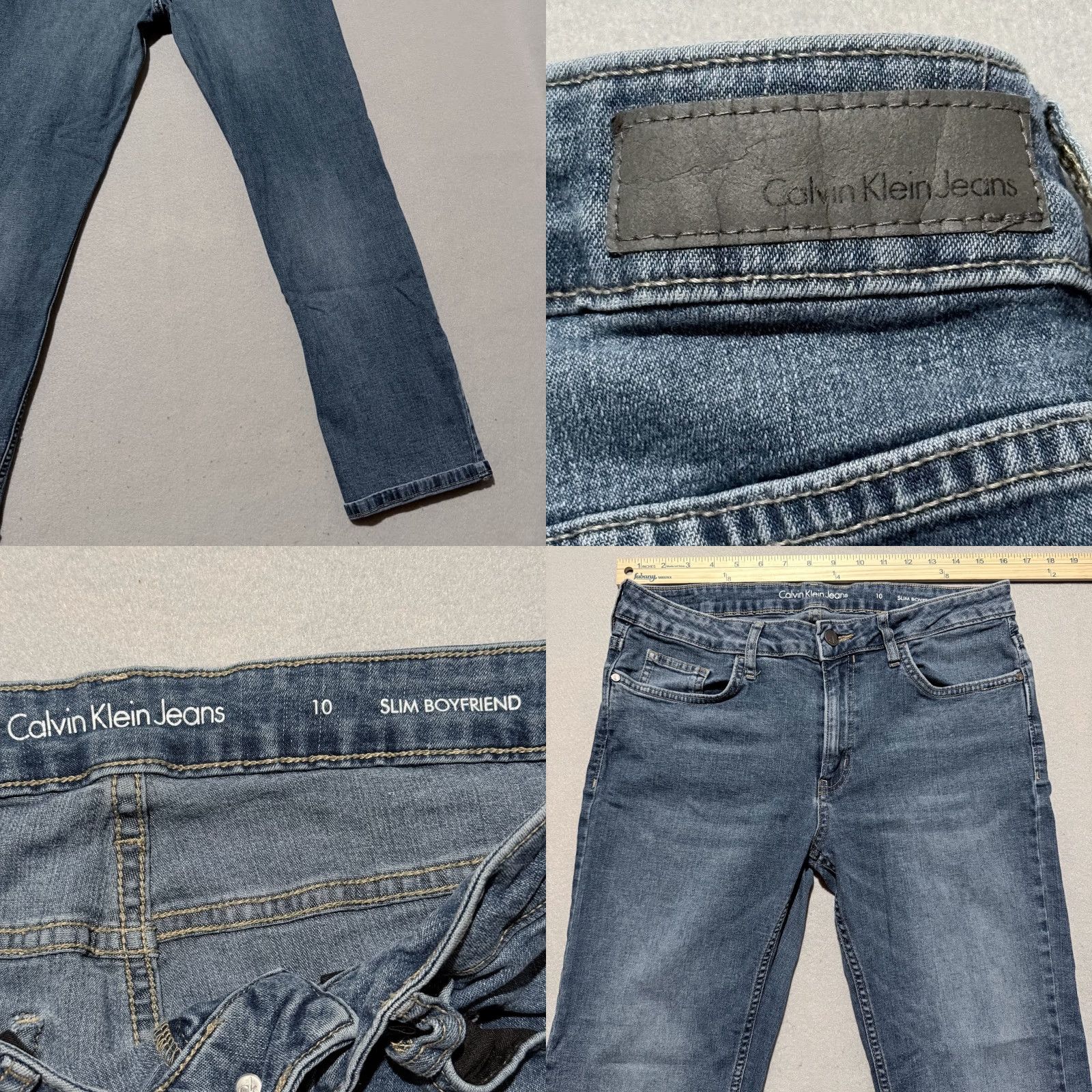 Calvin Klein Calvin Klein Jeans Women Blue Denim Slim Boyfriend 10 Regular Size 10 Jeans Women Blue Denim Vintage No Size 32" / US 10 / IT 46 - 8 Thumbnail