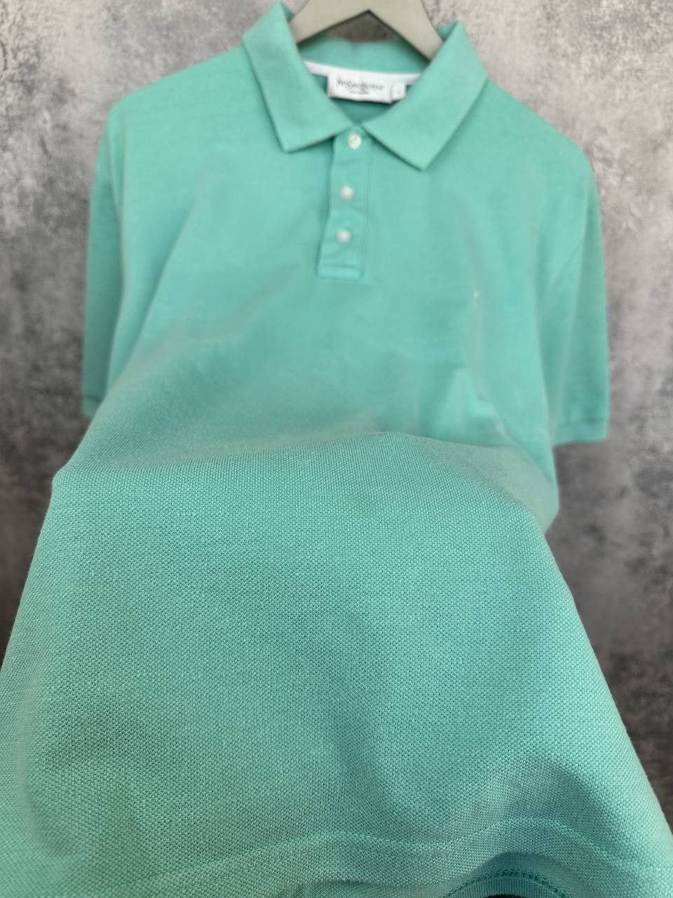 Yves Saint Laurent Yves Saint Laurent YSL Polo Shirt Mint Blue Logo SS Size US L / EU 52-54 / 3 - 9 Thumbnail