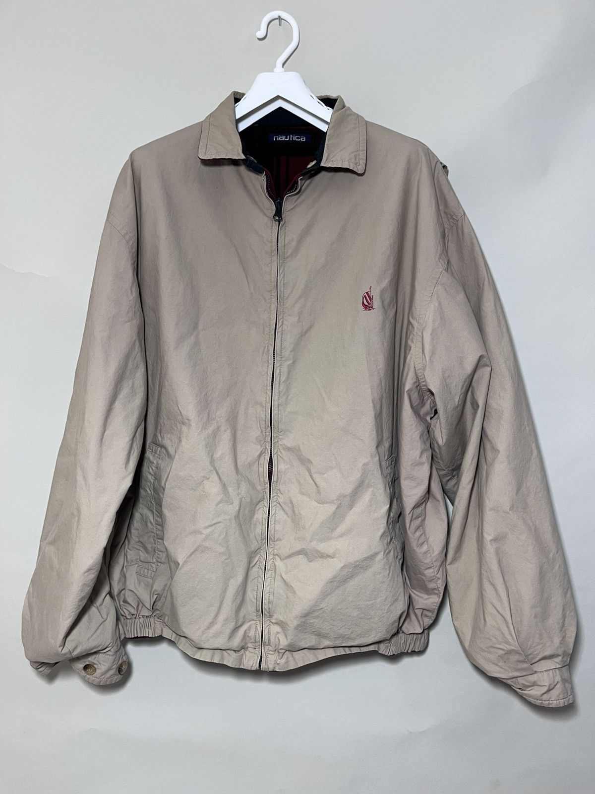 Nautica × Vintage 90s Rare Nautica Reversible Jacket Red corduroy Beige M-L Size US M / EU 48-50 / 2 - 8 Thumbnail