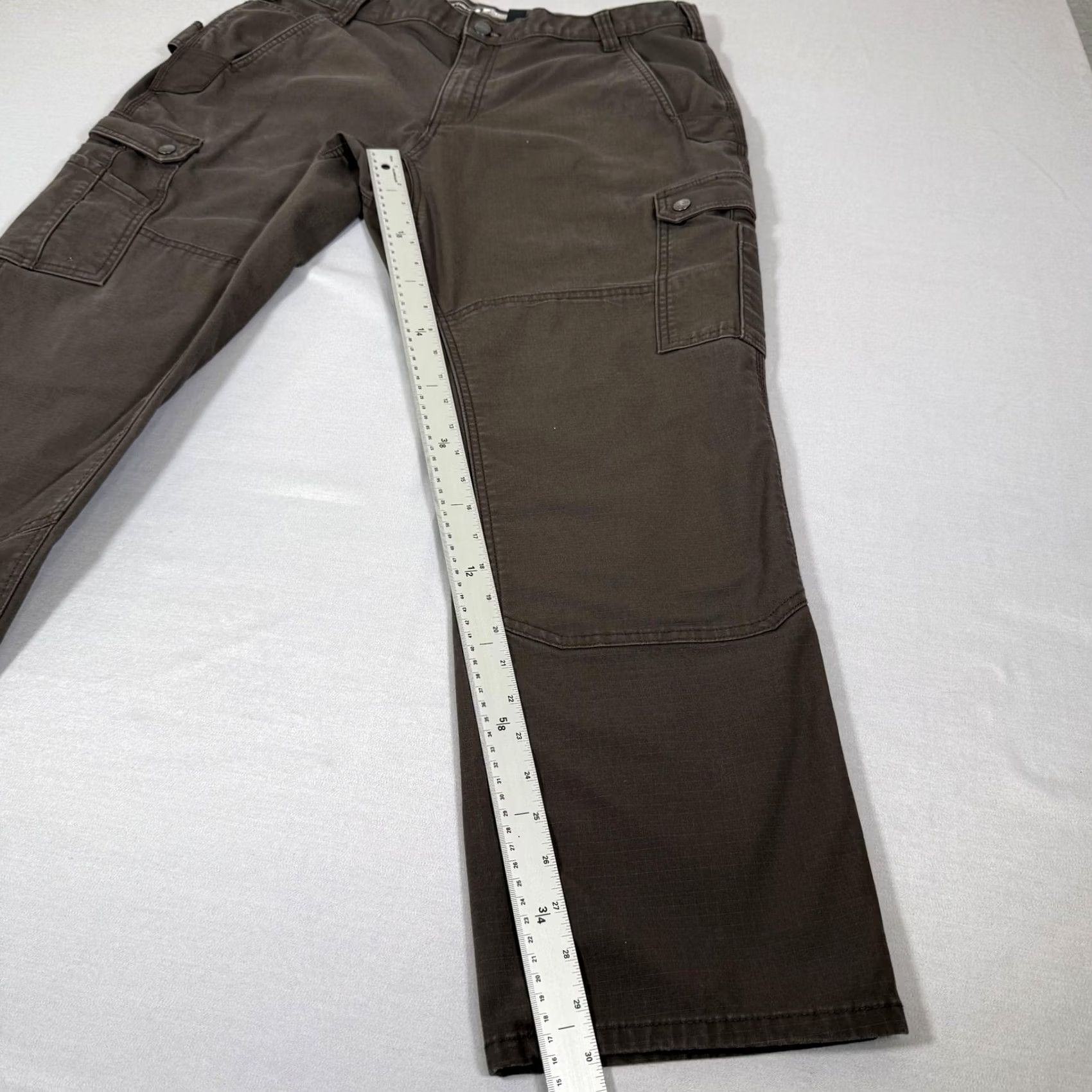 Carhartt Carhartt Rugged Flex Cargo Pants Mens 38x30 Brown Canvas Workwear Relaxed Straight Front Zip Fly Pockets Size US 38 / EU 54 - 3 Thumbnail