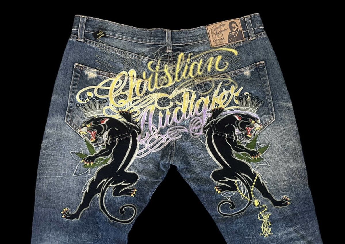 Christian Audigier Christian Audigier y2k denim jeans puma print Size US 38 / EU 54 - 3 Thumbnail