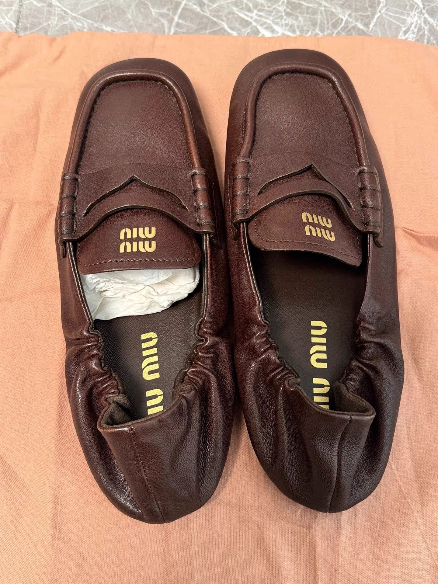 Miu Miu Miu Miu Ruched Thin-Sole Loafers K6 Size US 5 / IT 35 - 5 Thumbnail