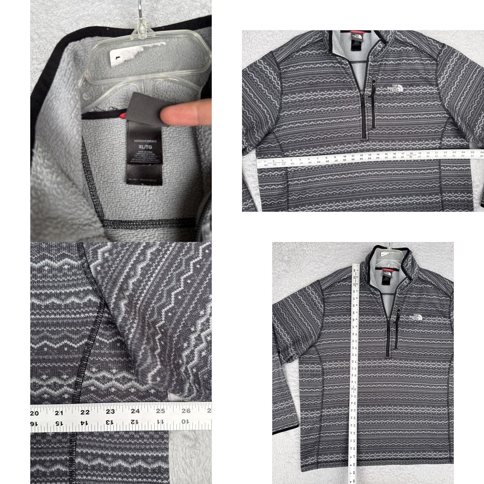 The North Face The North Face Sweater Men XL Gray Fleece 1/4 Zip Pocket Southwest Aztec Pattern Size US XL / EU 56 / 4 - 8 Thumbnail