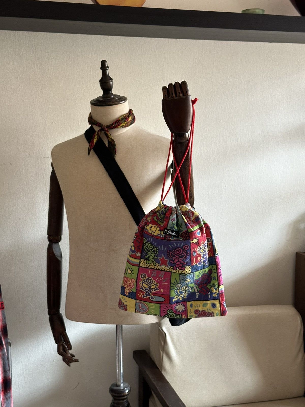 Hysteric Glamour 1990s Hysteric glamour Keith Harring Pop Art Drawstring Bag Size ONE SIZE - 7 Thumbnail