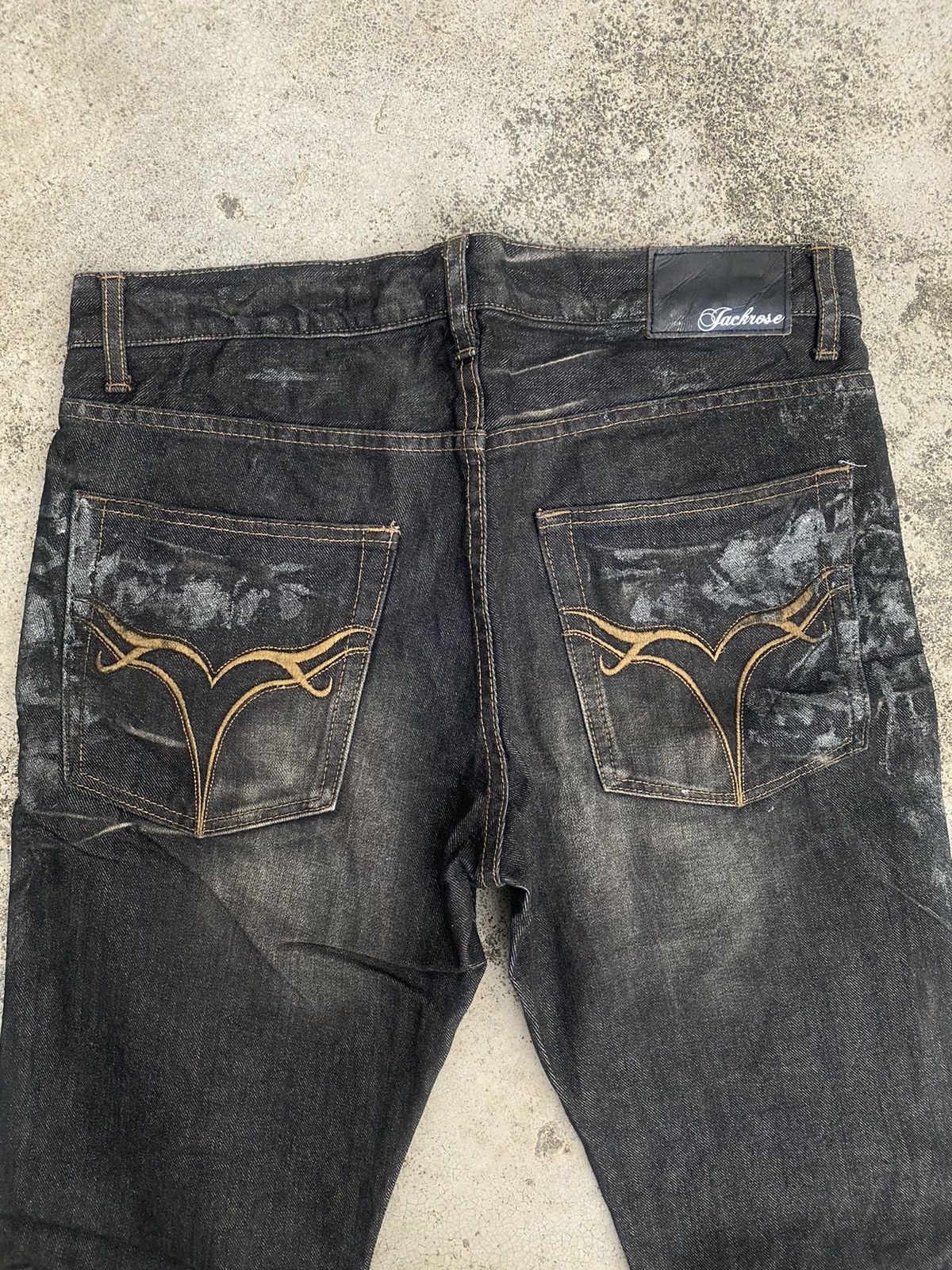 If Six Was Nine × JACKROSE Flare Jeans Jack Rose Waxed Clawmark Bootcut Size US 32 / EU 48 - 22 Thumbnail