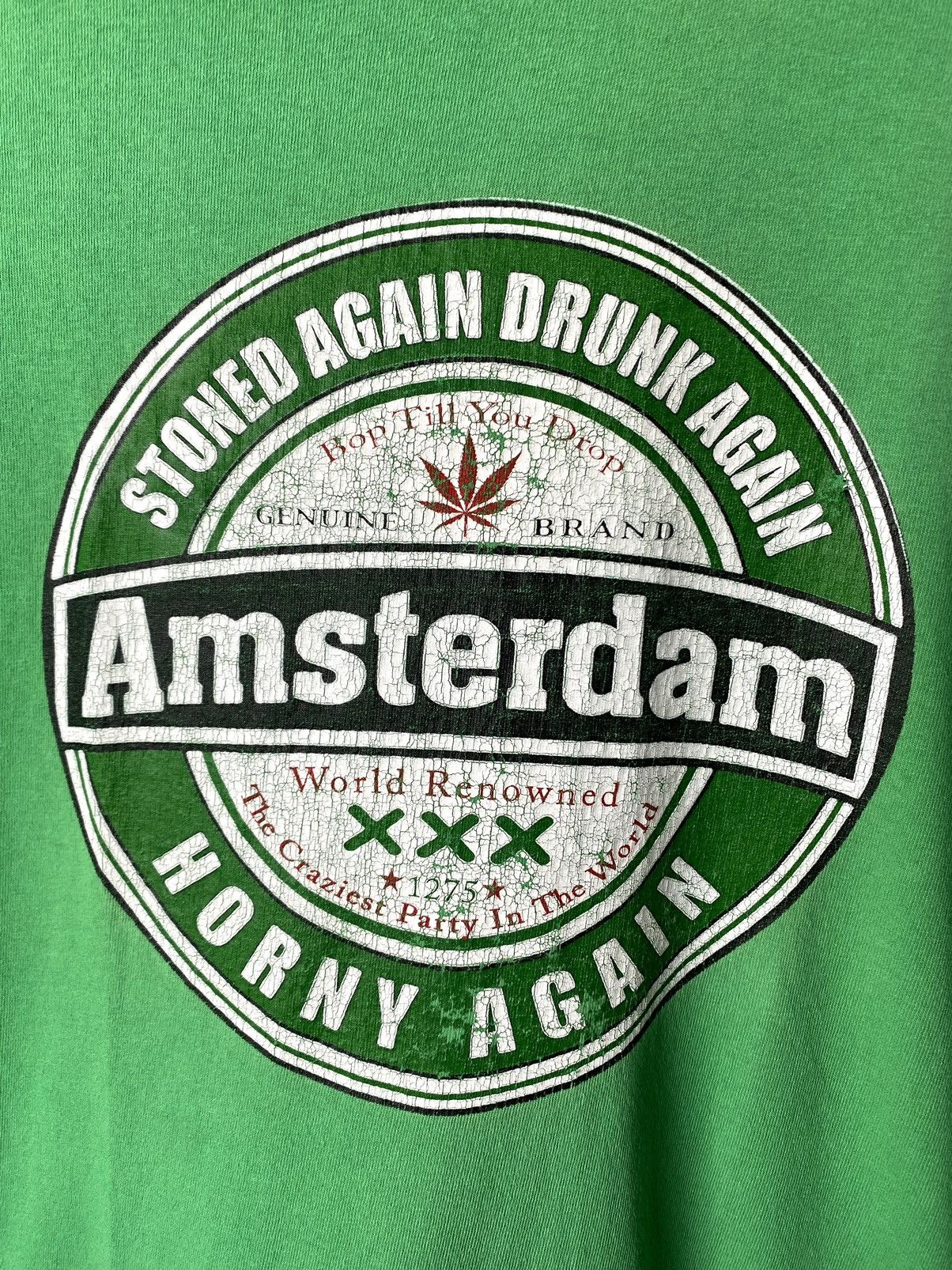 Band Tees Vintage 00s Marijuana Weed T Shirt Smoking Amsterdam Size US M / EU 48-50 / 2 - 2 Thumbnail